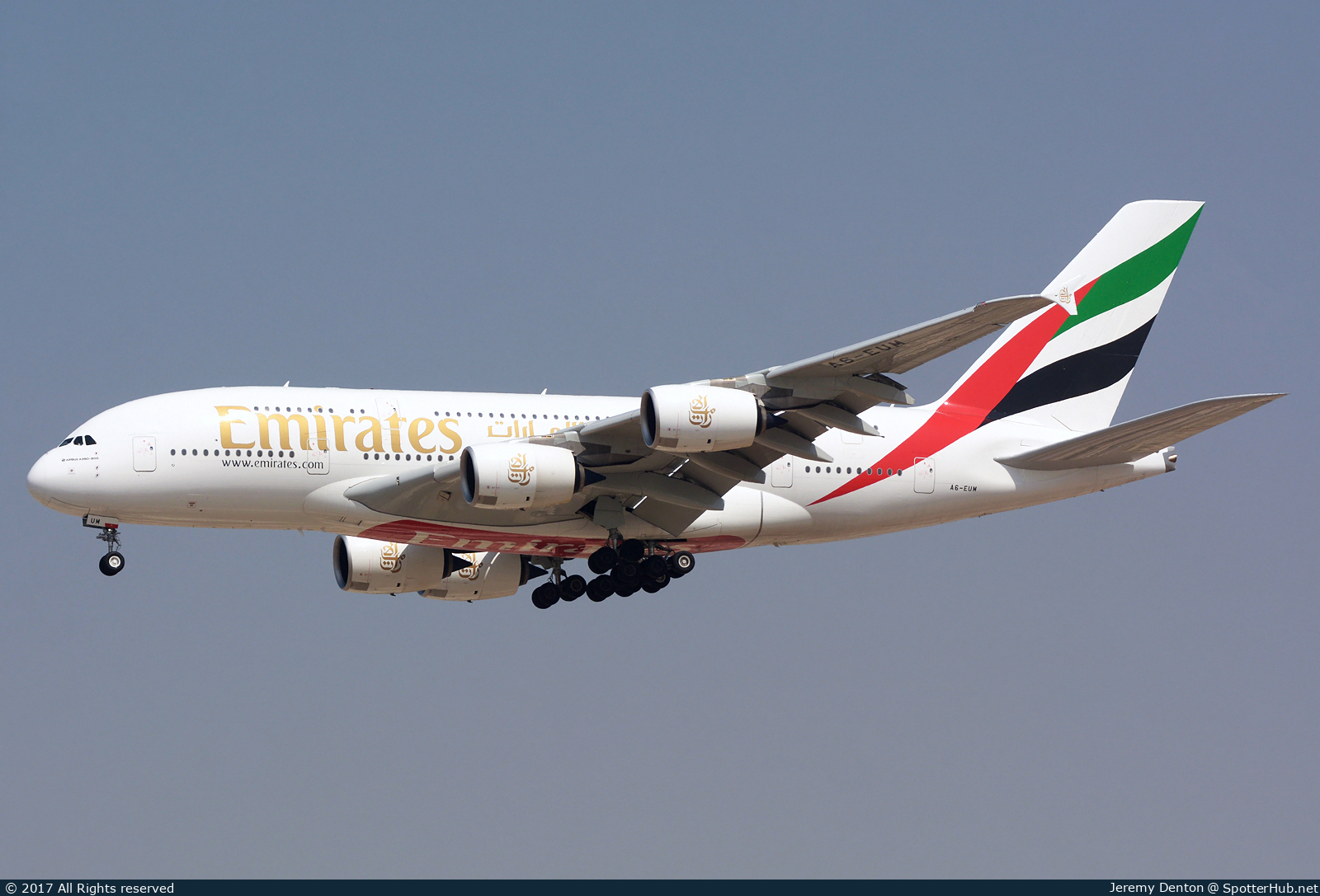 Photo of A6-EUM - Airbus A380-842 operated by Emirates