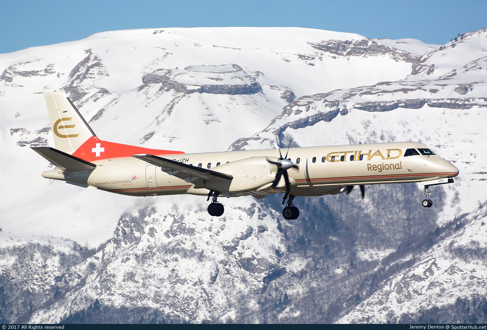 Photo of HB-IZH - Saab 2000 operated by Etihad Regional (opb Darwin Airline)