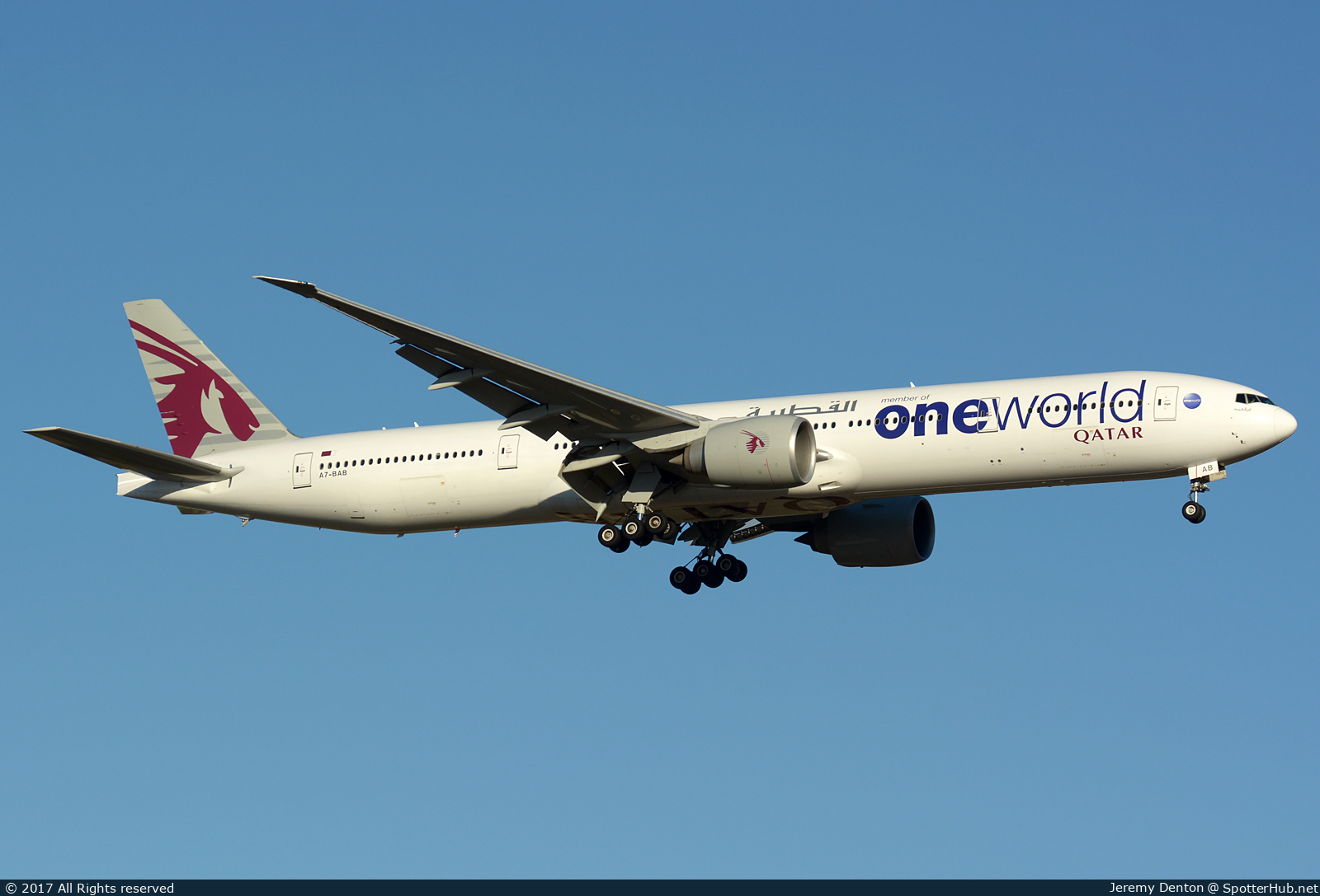 Photo of A7-BAB - Boeing 777-3DZ(ER) operated by Qatar Airways