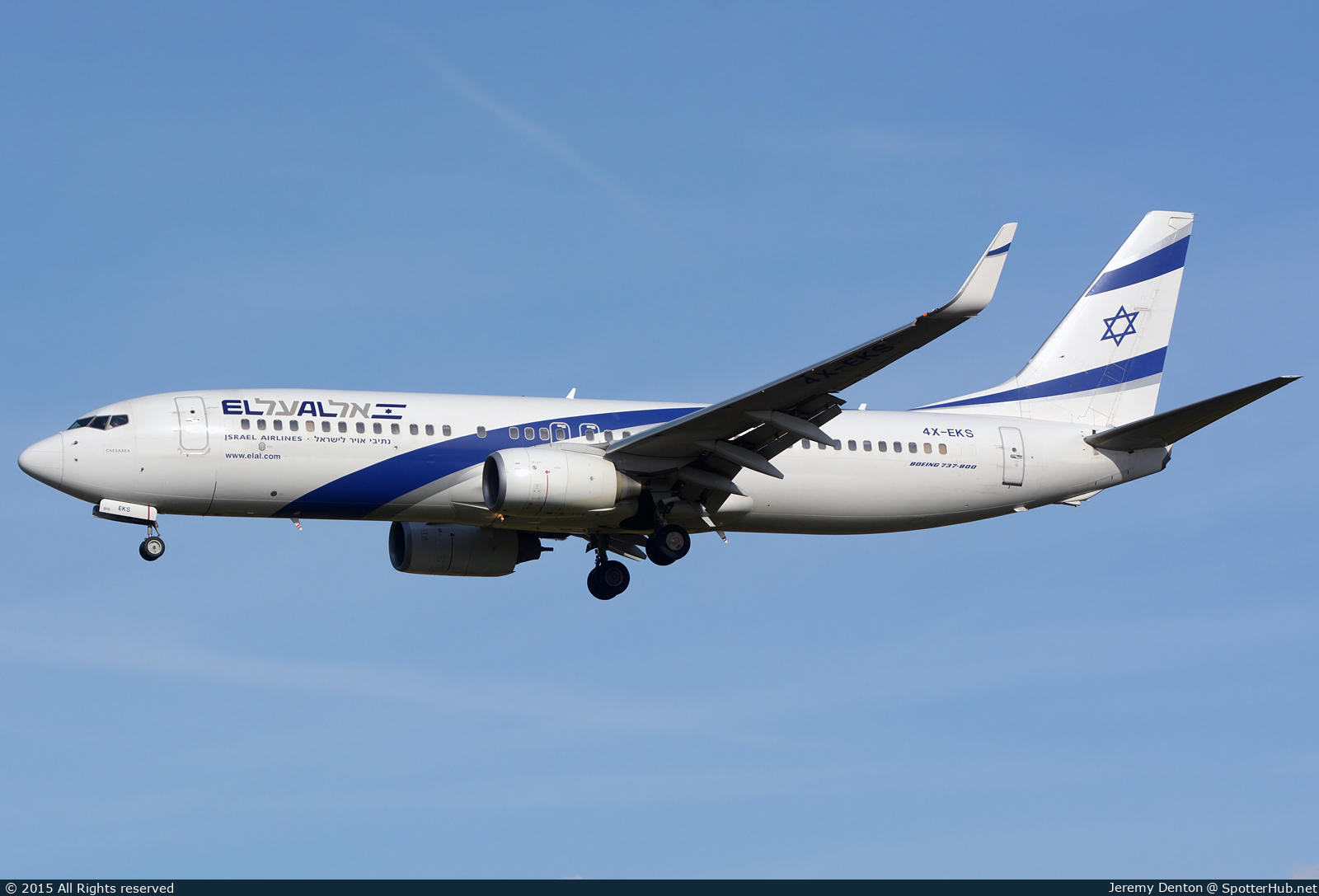 Photo of 4X-EKS - Boeing 737-8HX operated by El Al Israel Airlines