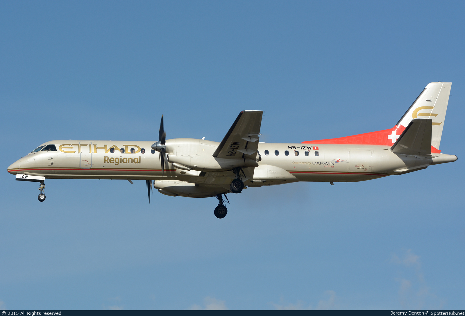 Photo of HB-IZW - Saab 2000 operated by Etihad Regional (opb Darwin Airline)