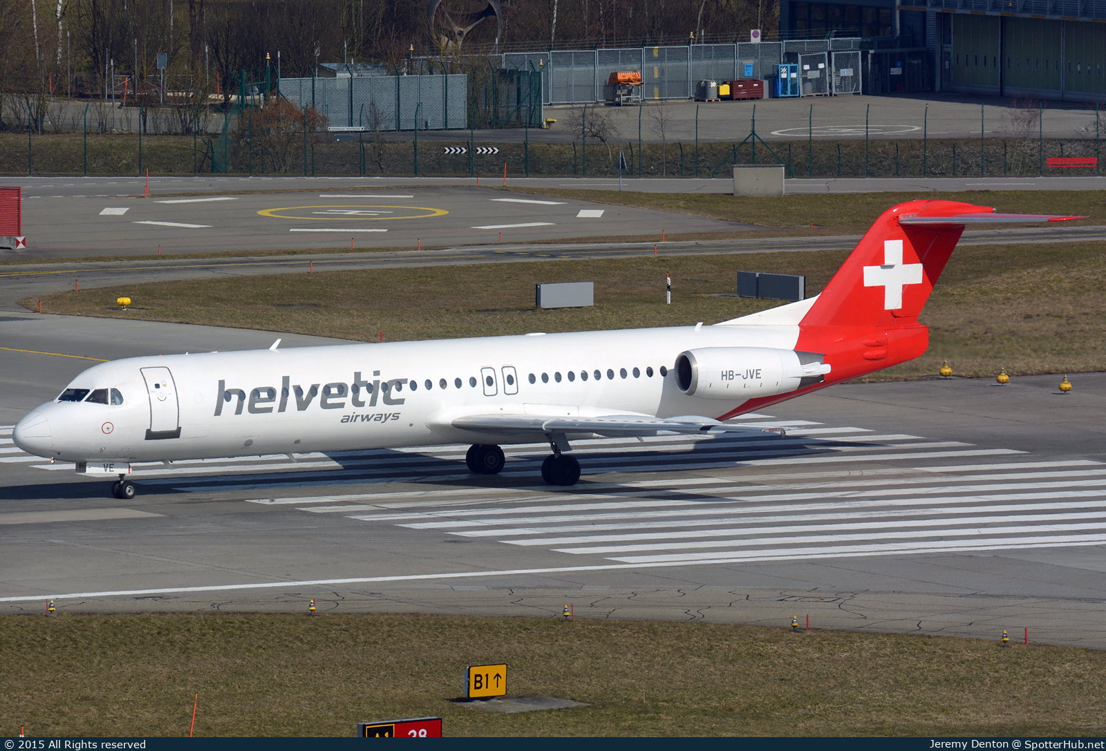 Photo of HB-JVE - Fokker 100 operated by Helvetic Airways