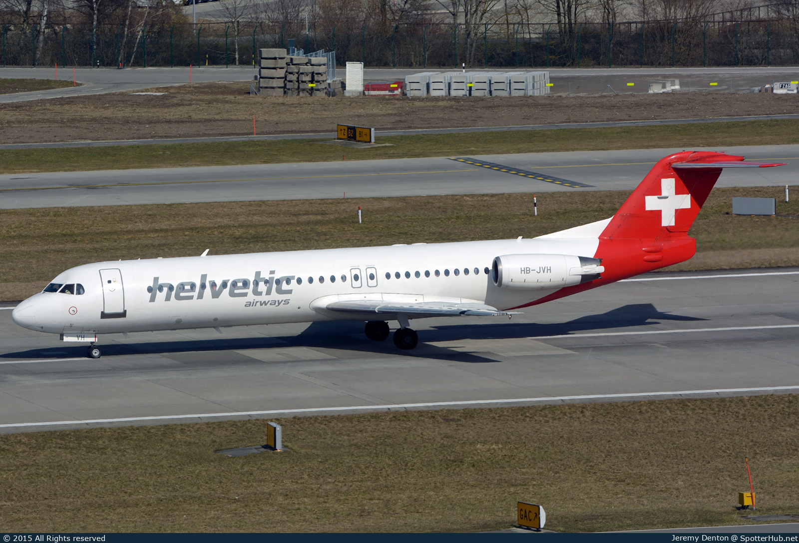 Photo of HB-JVH - Fokker 100 operated by Helvetic Airways