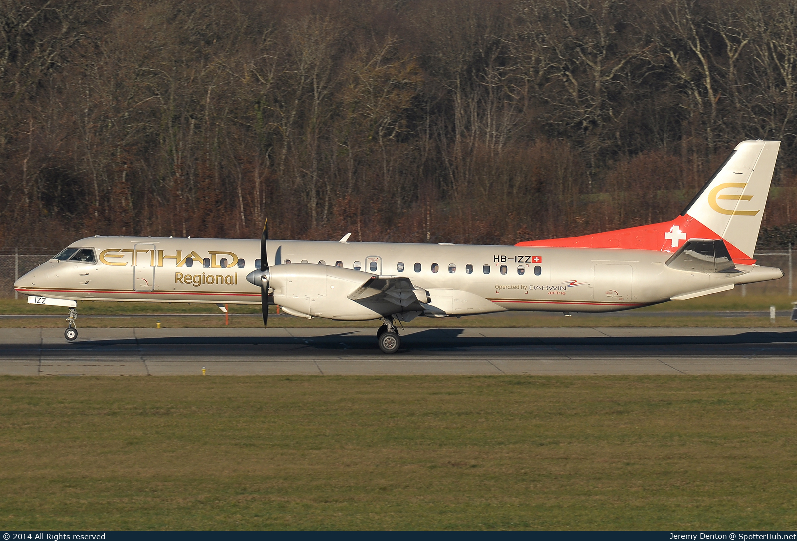 Photo of HB-IZZ - Saab 2000 operated by Etihad Regional (opb Darwin Airline)