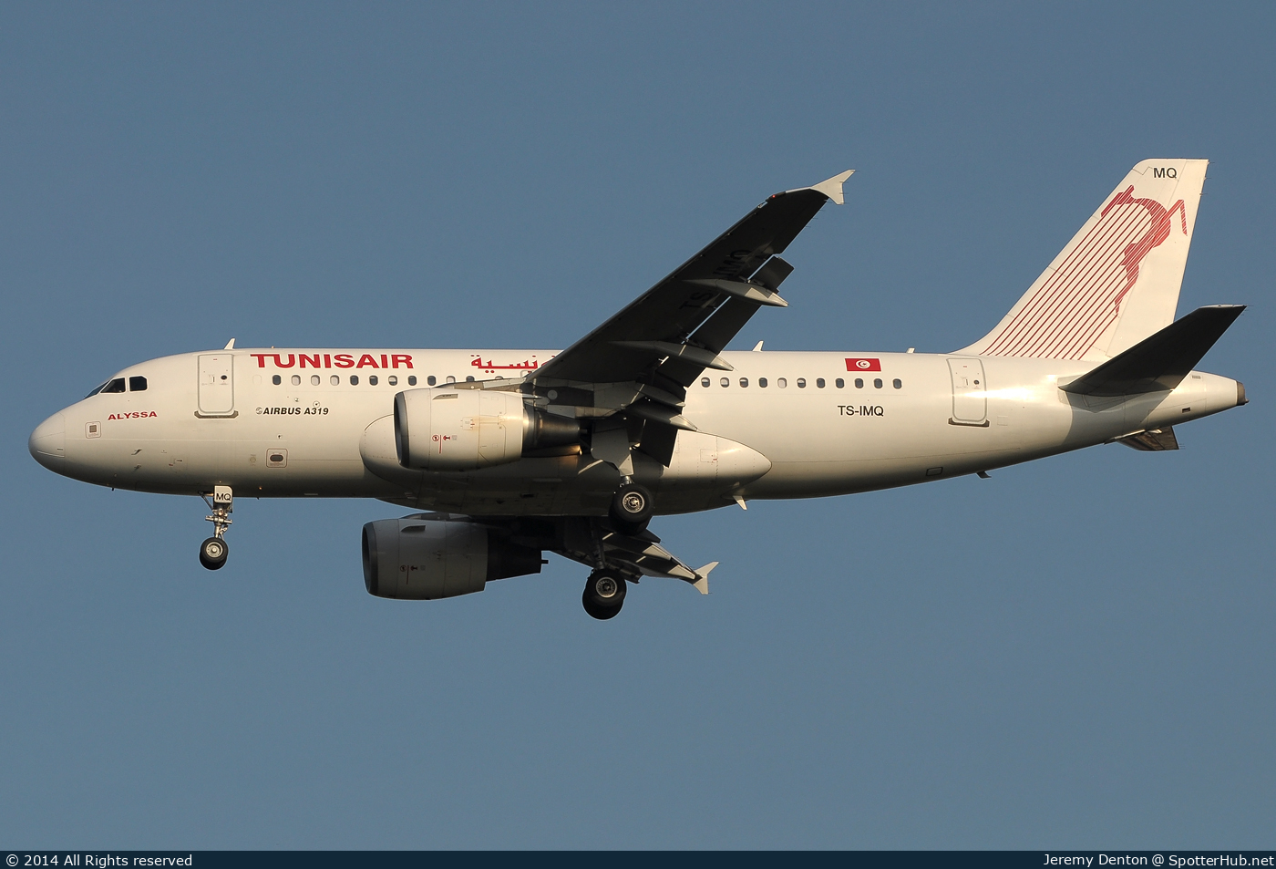 Photo of TS-IMQ - Airbus A319-112 operated by Tunisair