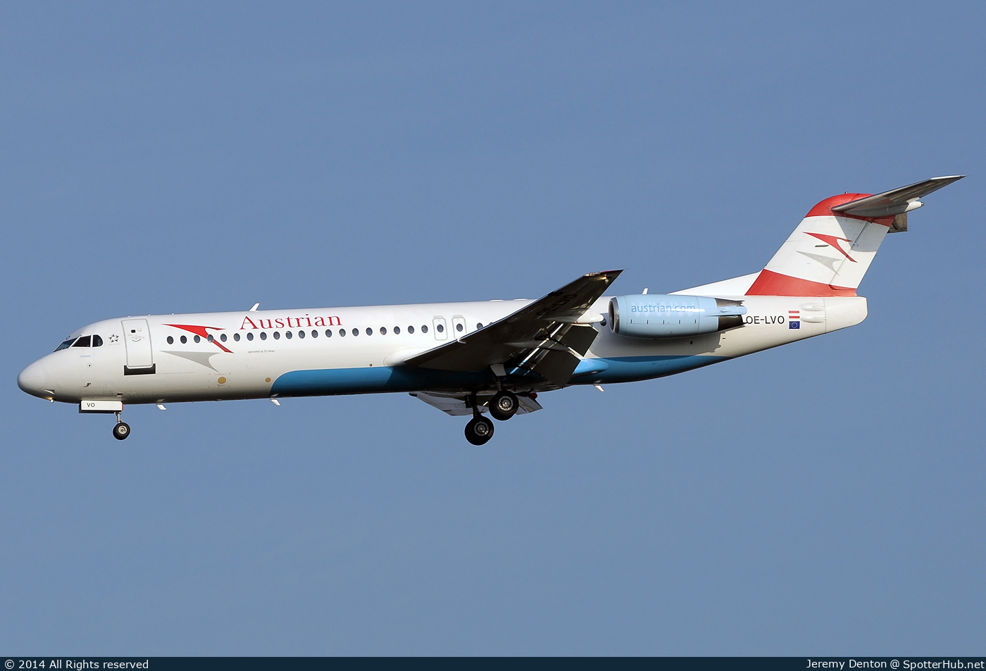 Photo of OE-LVO - Fokker 100 operated by Austrian Airlines