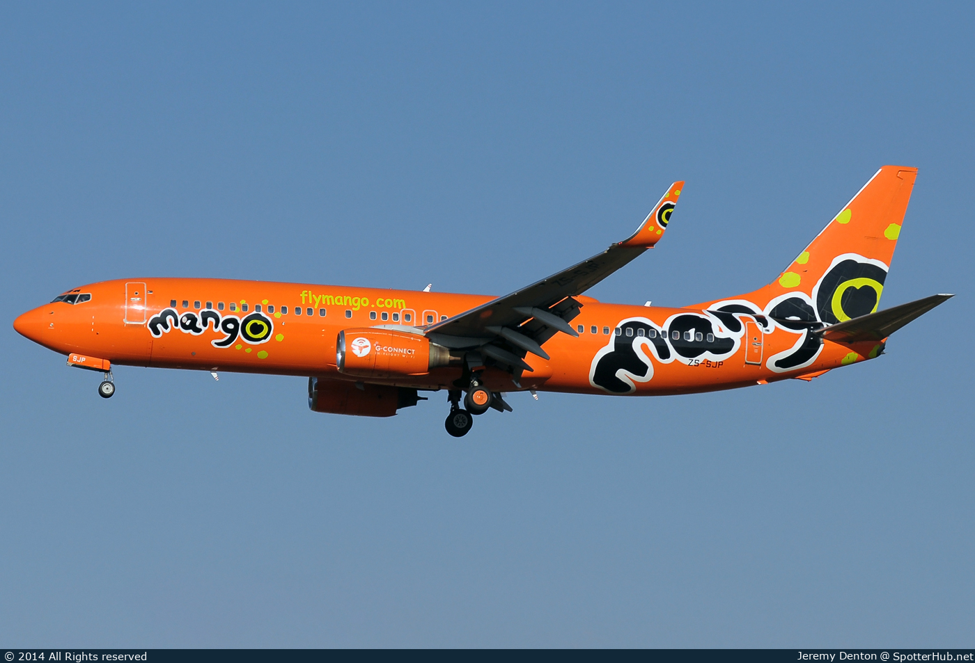 Photo of ZS-SJP - Boeing 737-8BG operated by Mango