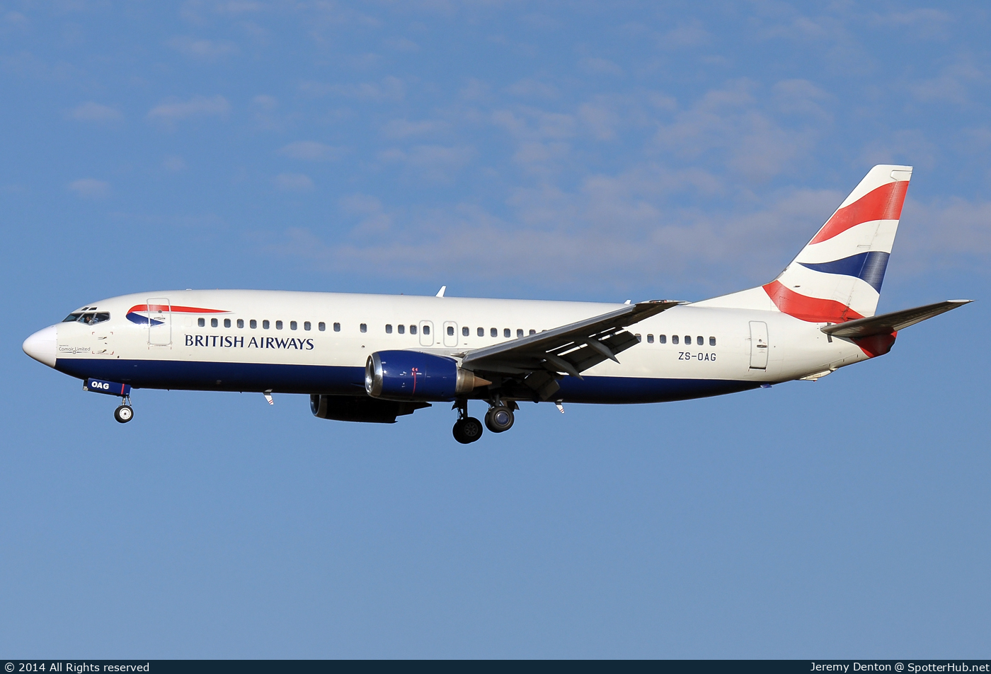 Photo of ZS-OAG - Boeing 737-4H6 operated by British Airways (opb Comair Limited)
