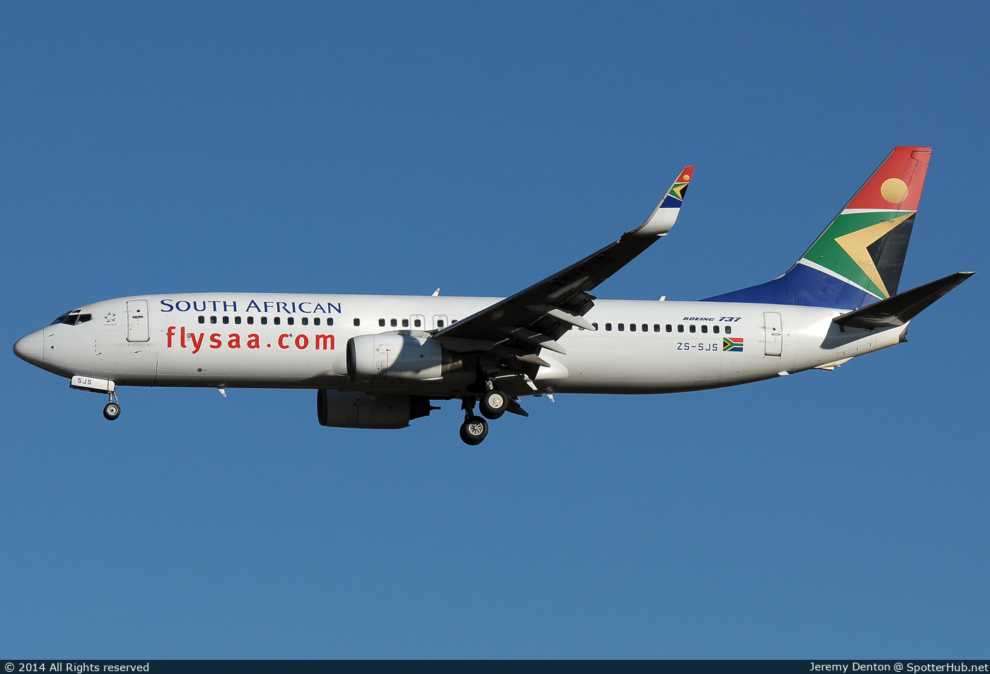 Photo of ZS-SJS - Boeing 737-844 operated by South African Airways