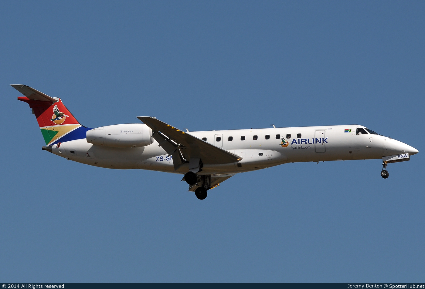 Photo of ZS-SNW - Embraer ERJ-135LR operated by Airlink Pty