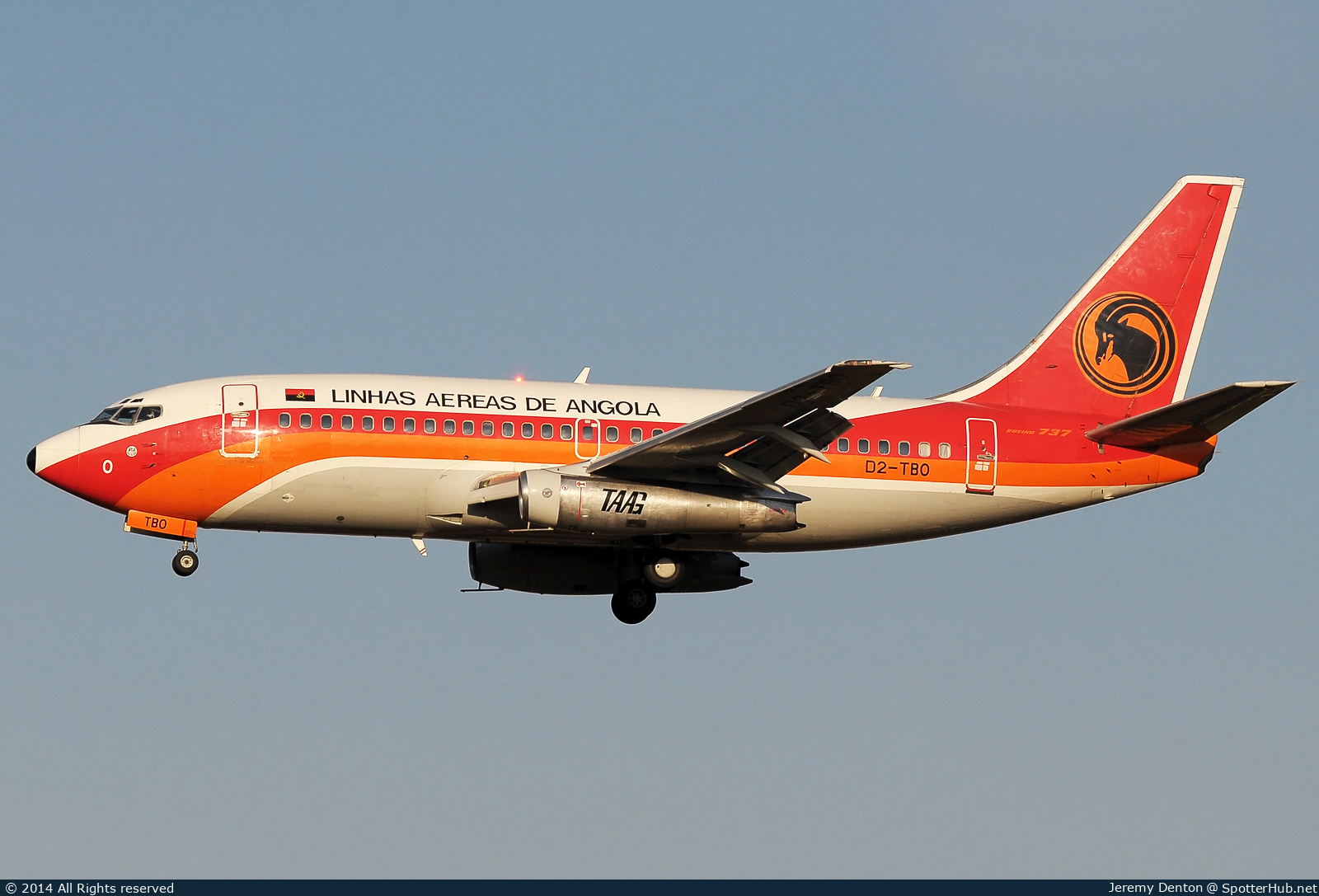 Photo of D2-TBO - Boeing 737-2M2(Adv) operated by TAAG Angola Airlines