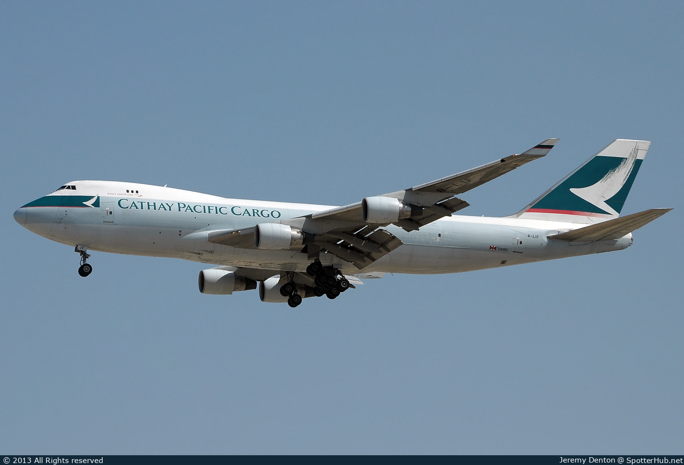 Photo of B-LIF - Boeing 747-467F(ER) operated by Cathay Pacific Cargo