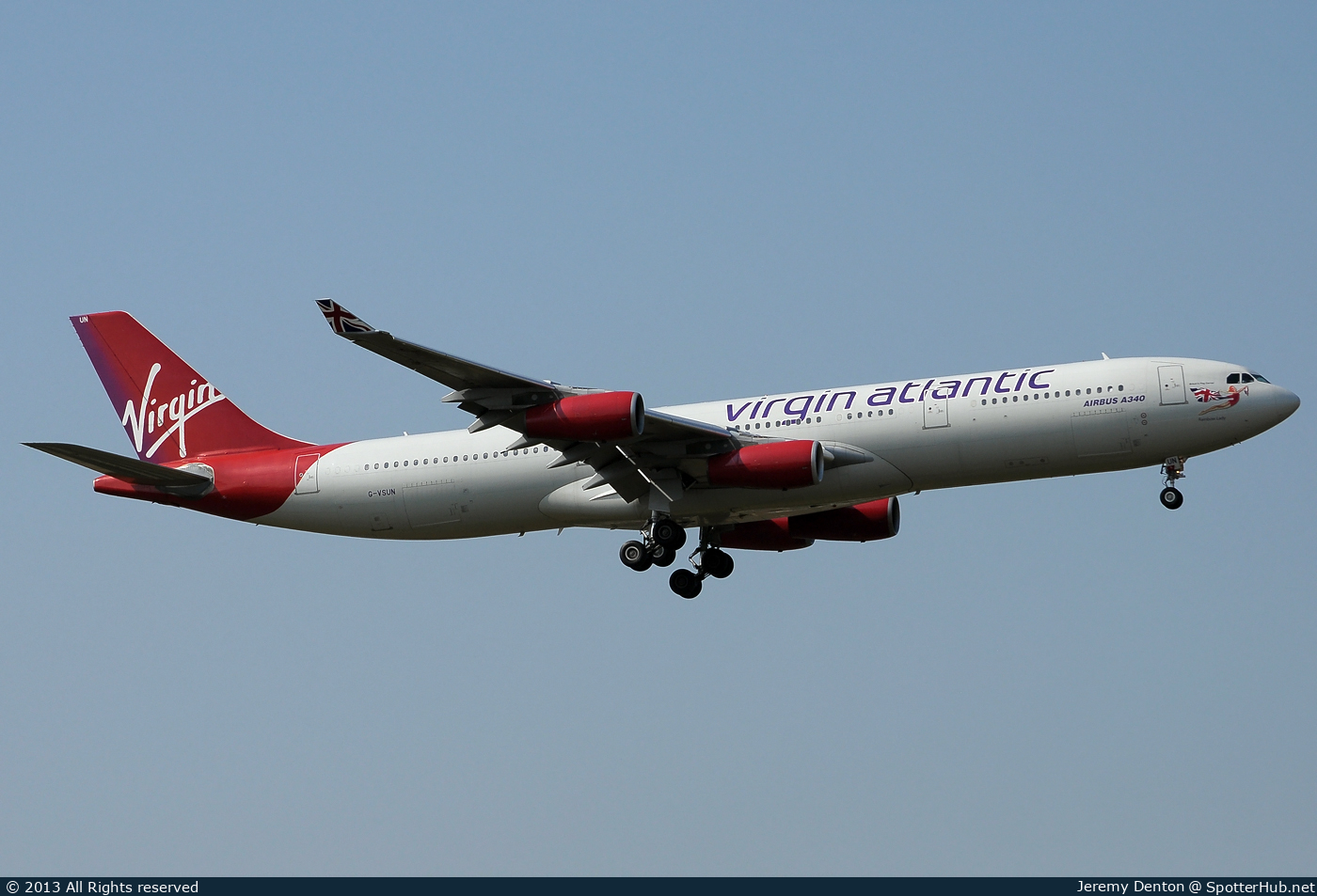 Photo of G-VSUN - Airbus A340-313 operated by Virgin Atlantic Airways