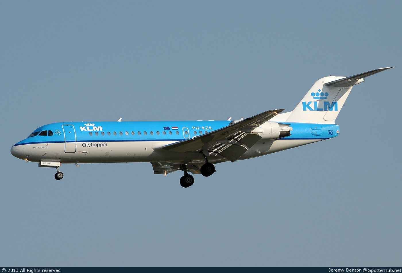 Photo of PH-KZK - Fokker 70 operated by KLM Cityhopper