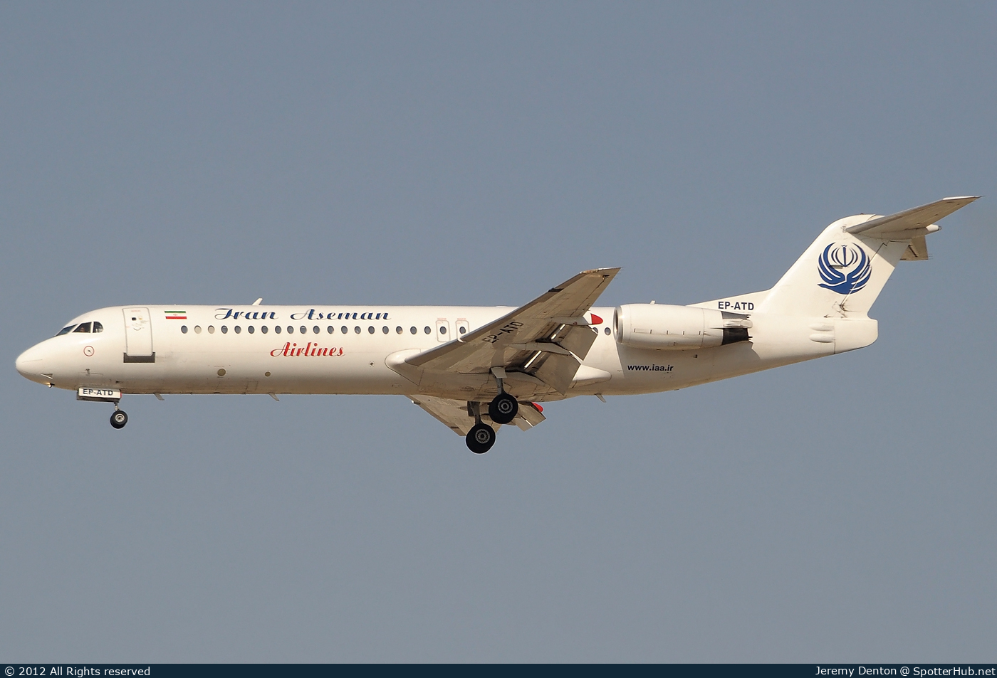 Photo of EP-ATD - Fokker 100 operated by Iran Aseman Airlines
