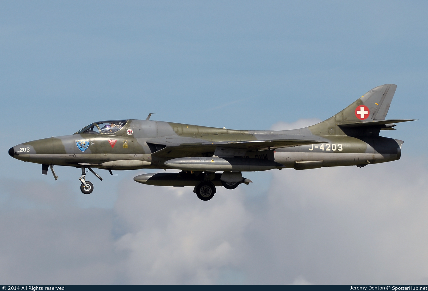 Photo of J-4203 - Hawker Hunter T.68 operated by Swiss Air Force