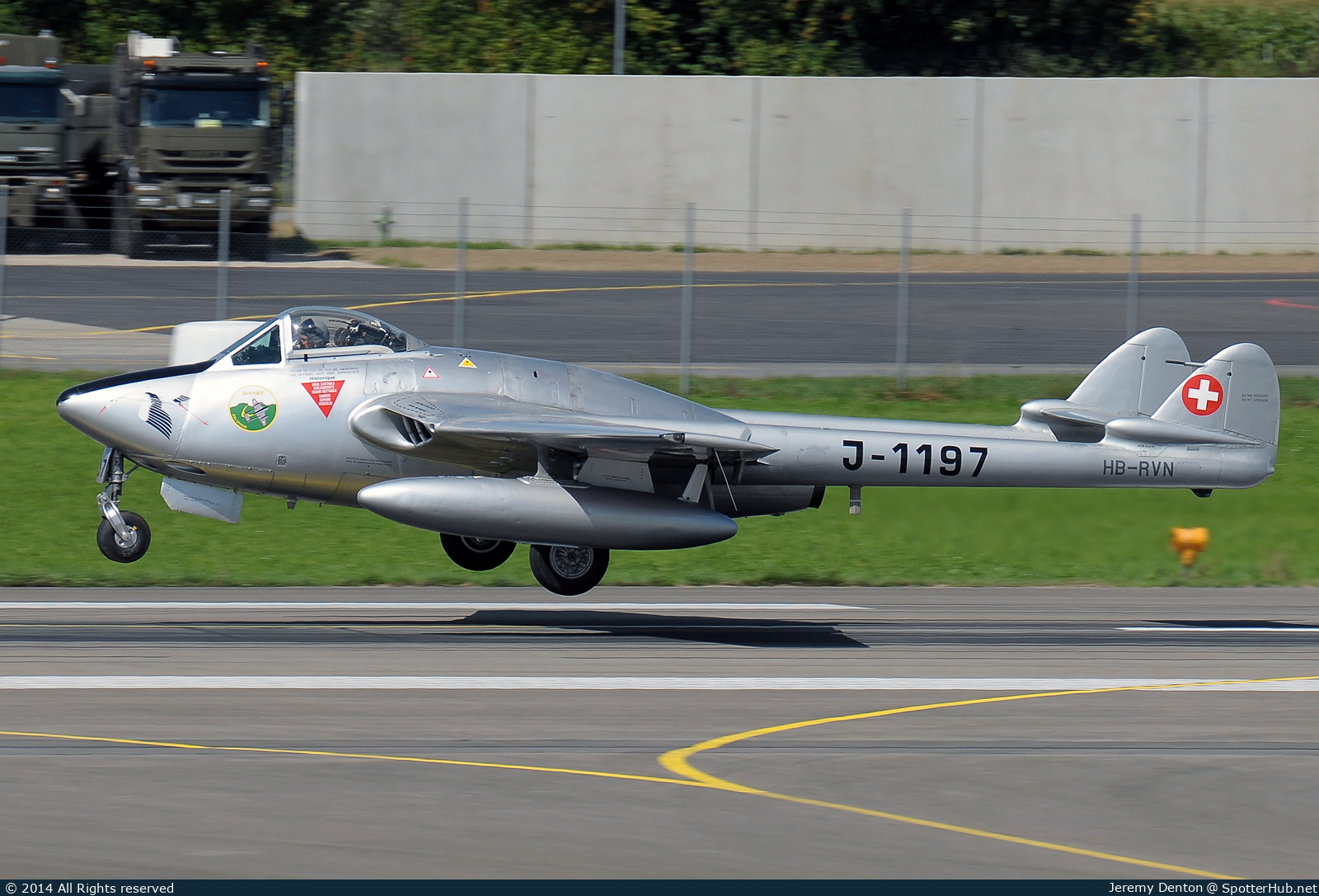 Photo of HB-RVN - De Havilland DH-100 Vampire FB.6 operated by Fliegermuseum Altenrhein