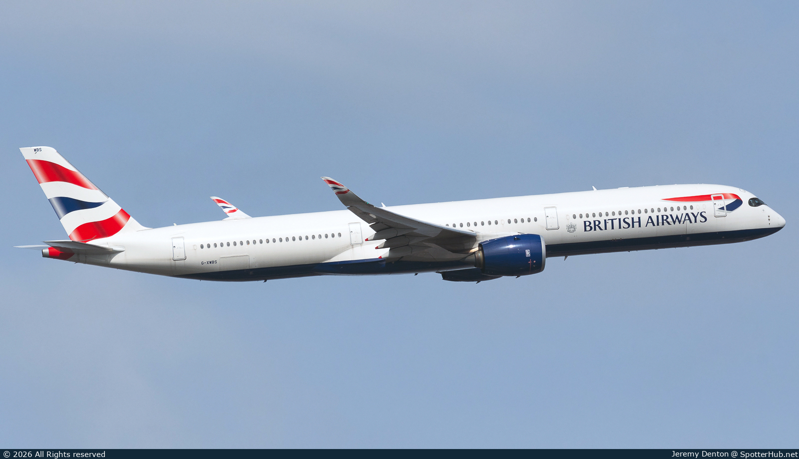 Photo of G-XWBS - Airbus A350-1041 operated by British Airways