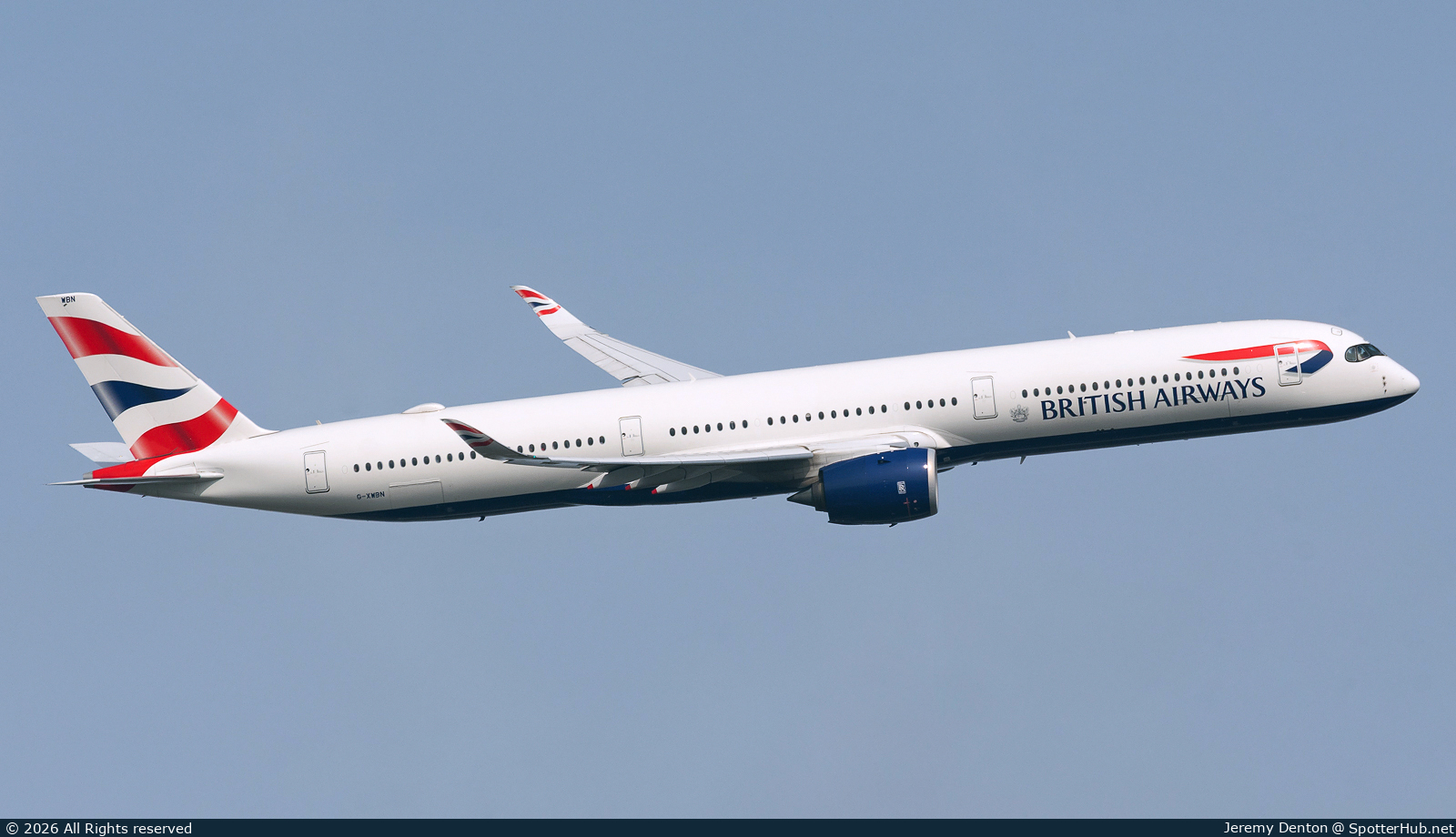 Photo of G-XWBN - Airbus A350-1041 operated by British Airways