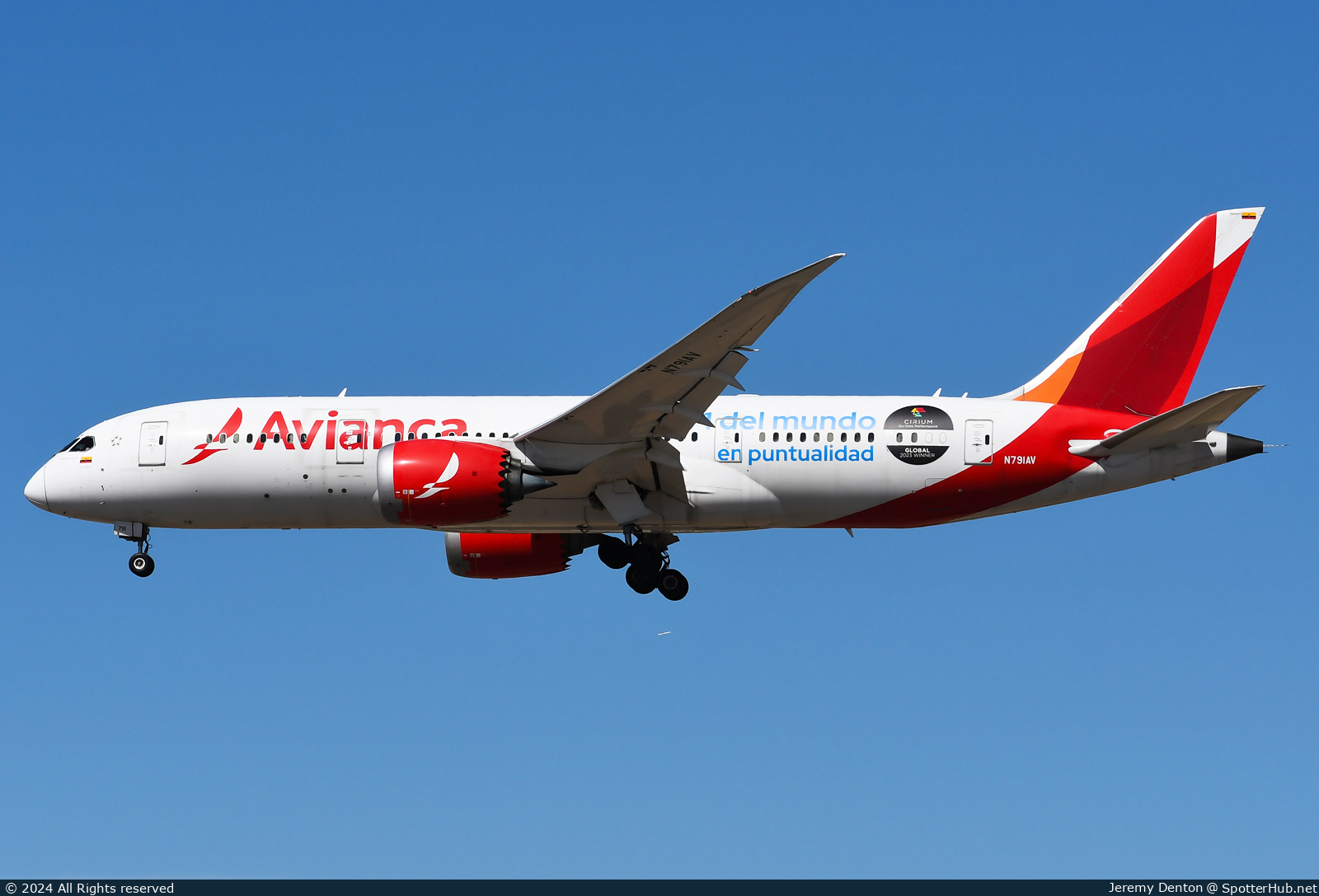 Photo of N791AV - Boeing 787-8 Dreamliner operated by Avianca