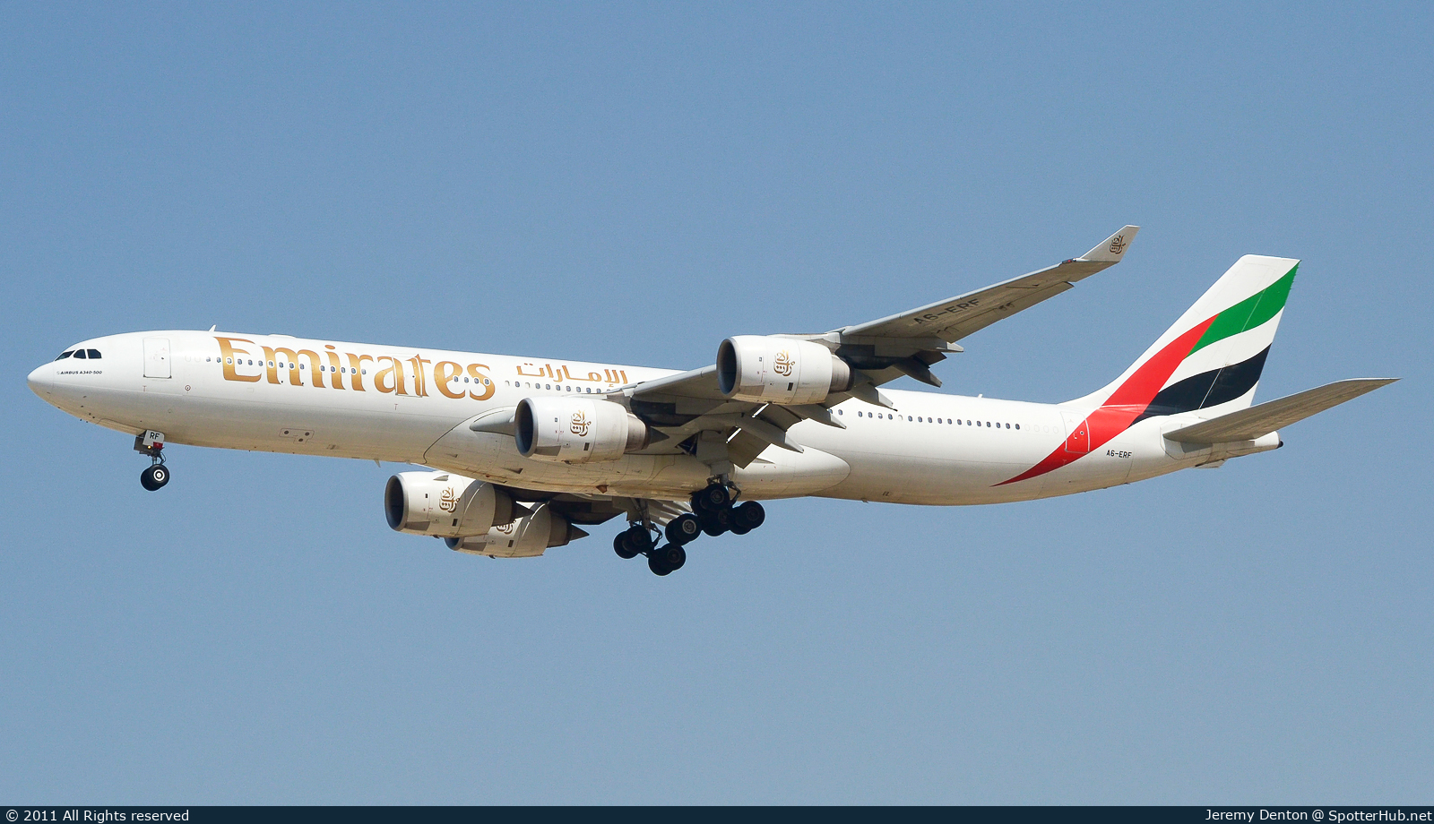 Photo of A6-ERF - Airbus A340-541 operated by Emirates