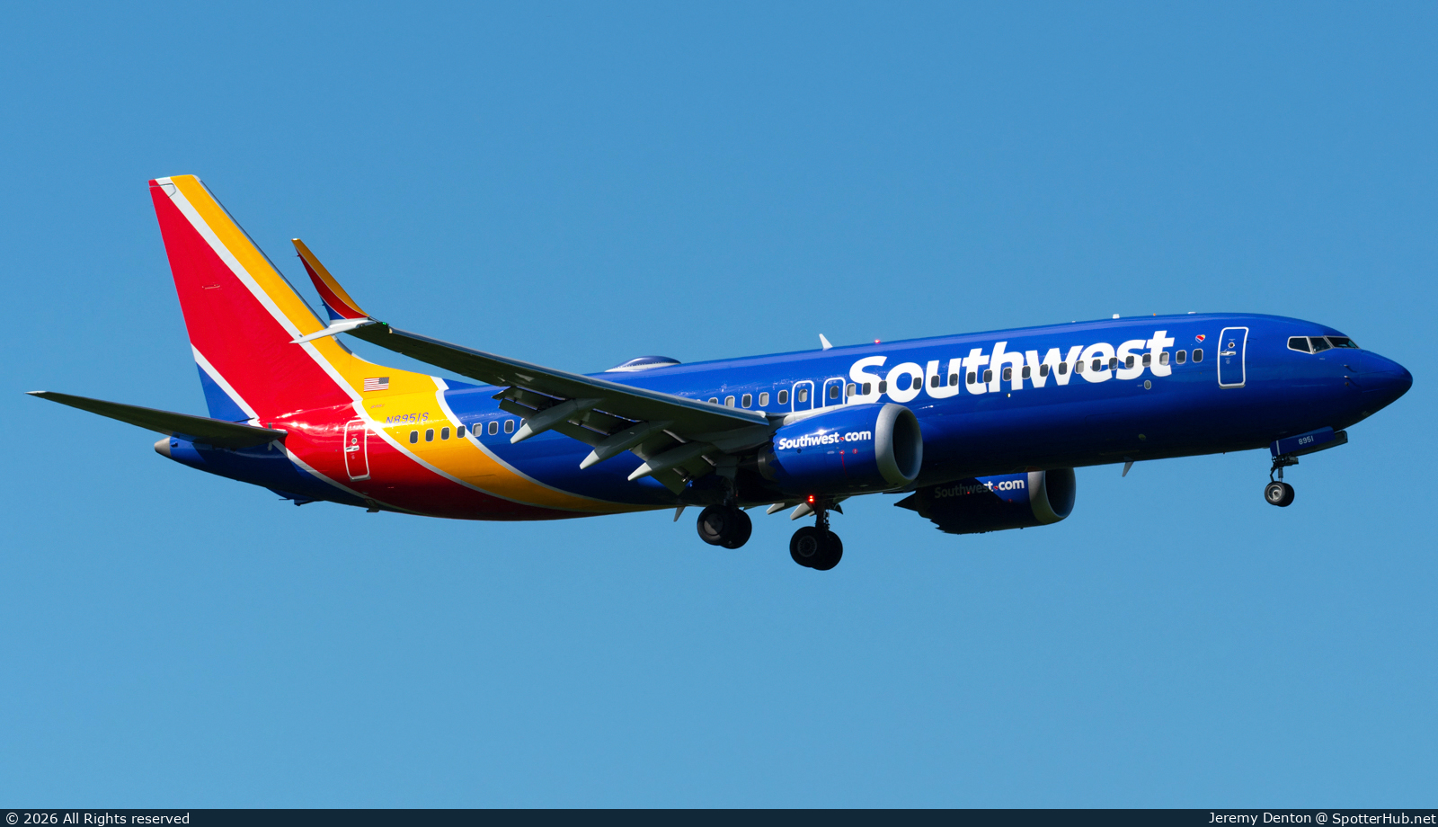Photo of N8951S - Boeing 737 MAX 8 operated by Southwest Airlines