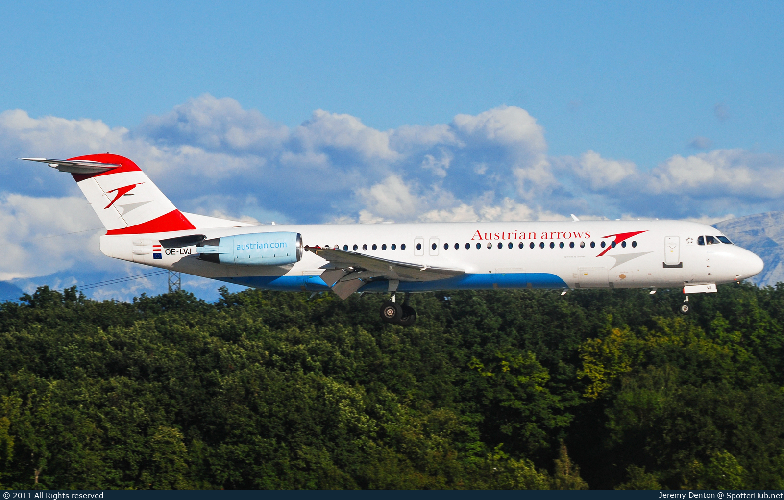 Photo of OE-LVJ - Fokker 100 operated by Austrian Arrows (opb Tyrolean Airways)