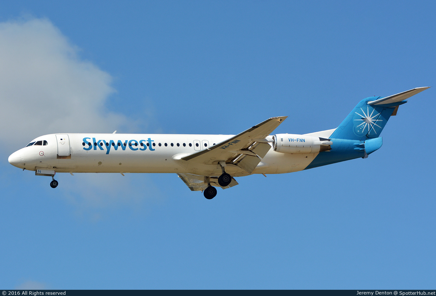 Photo of VH-FNN - Fokker 100 operated by Skywest Airlines Pty