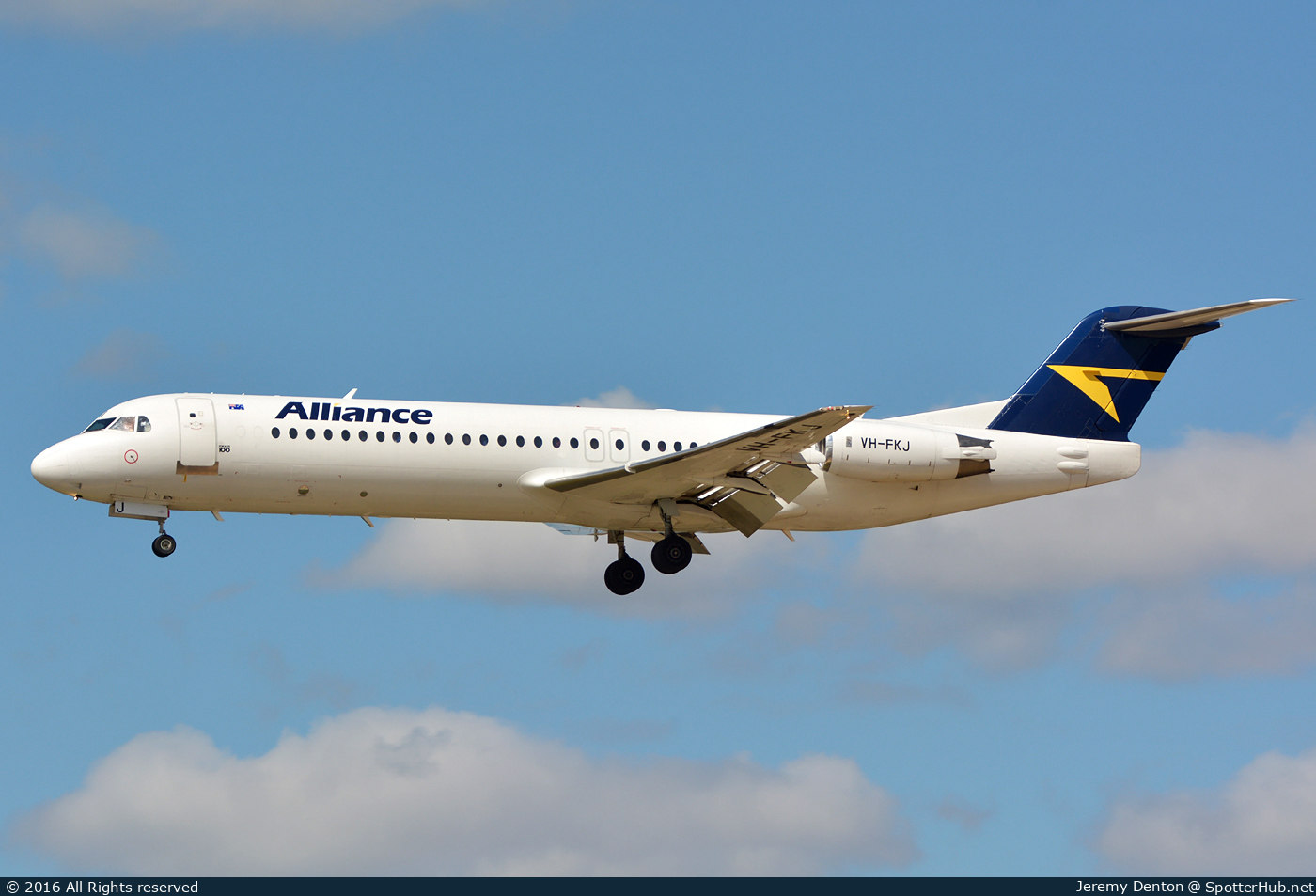 Photo of VH-FKJ - Fokker 100 operated by Alliance Airlines