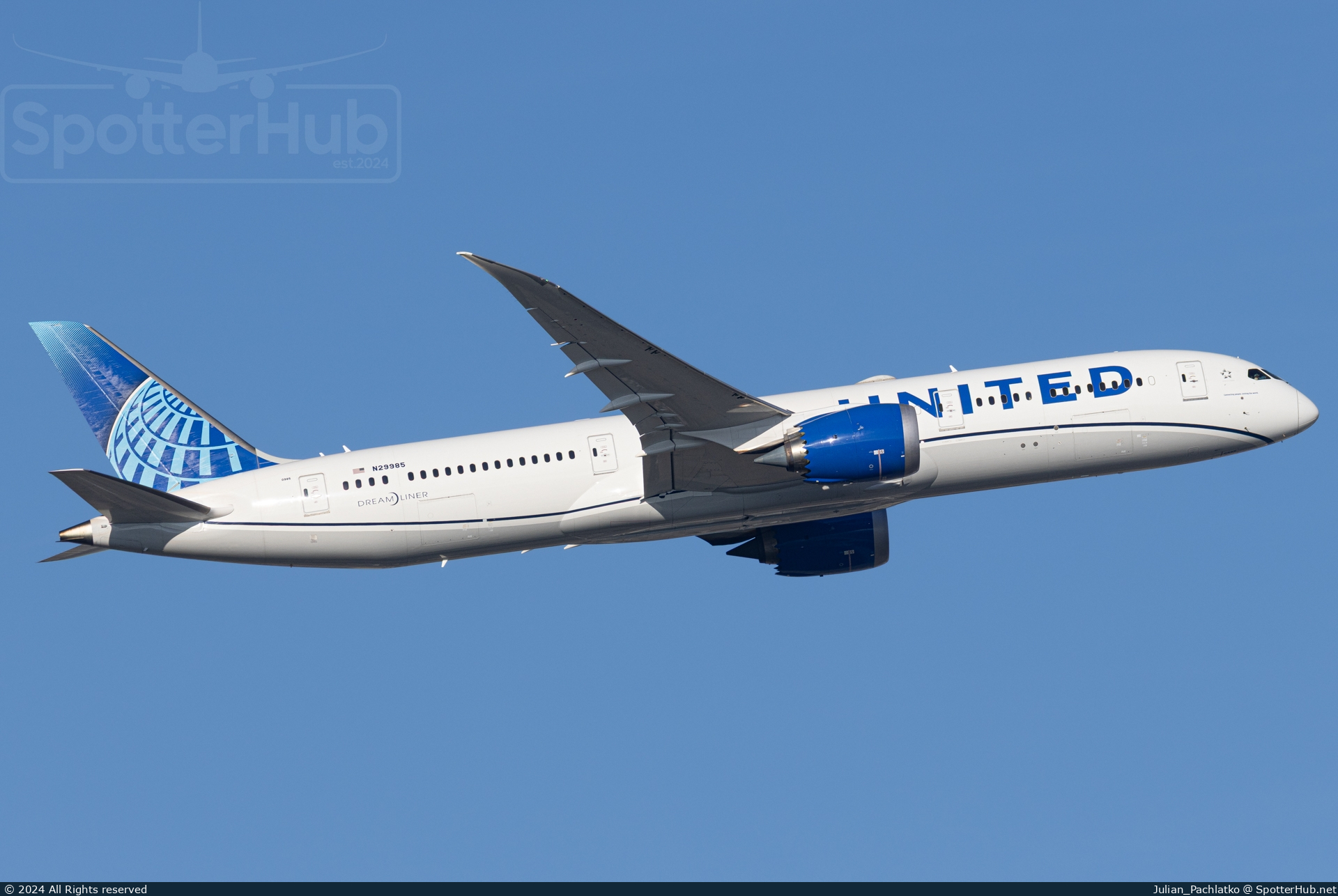 Photo of N29985 - Boeing 787-9 Dreamliner operated by United Airlines