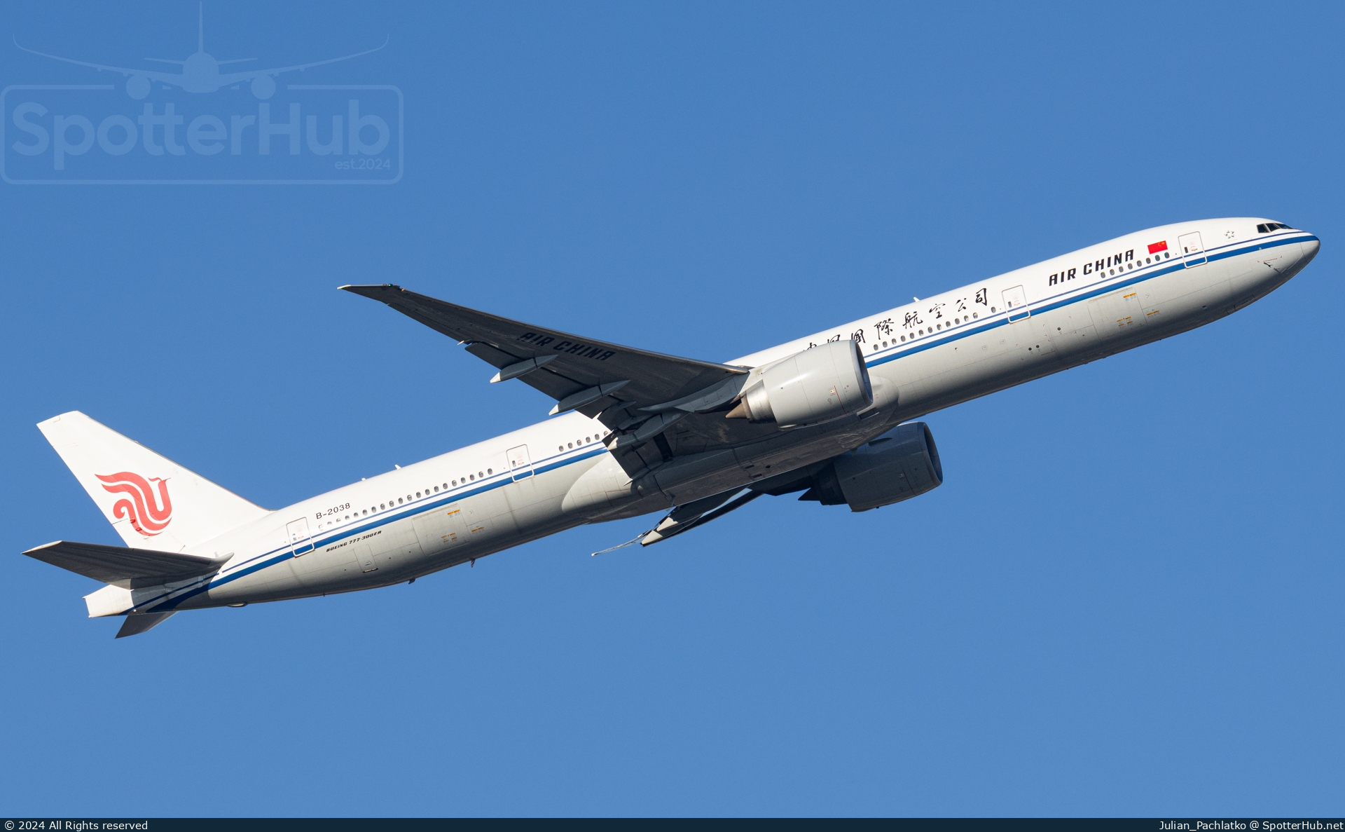 Photo of B-2038 - Boeing 777-39L(ER) operated by Air China