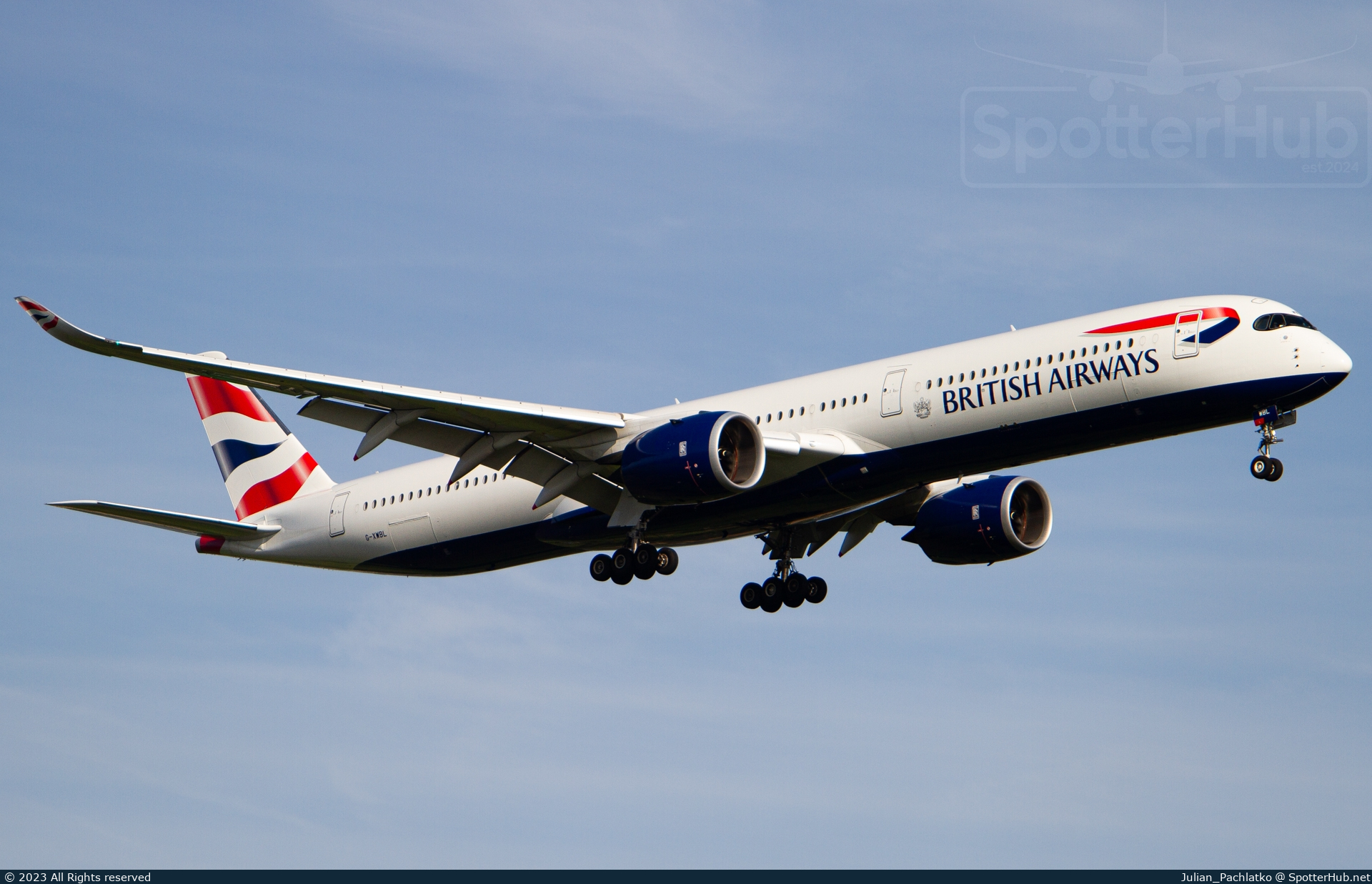 Photo of G-XWBL - Airbus A350-1041 operated by British Airways