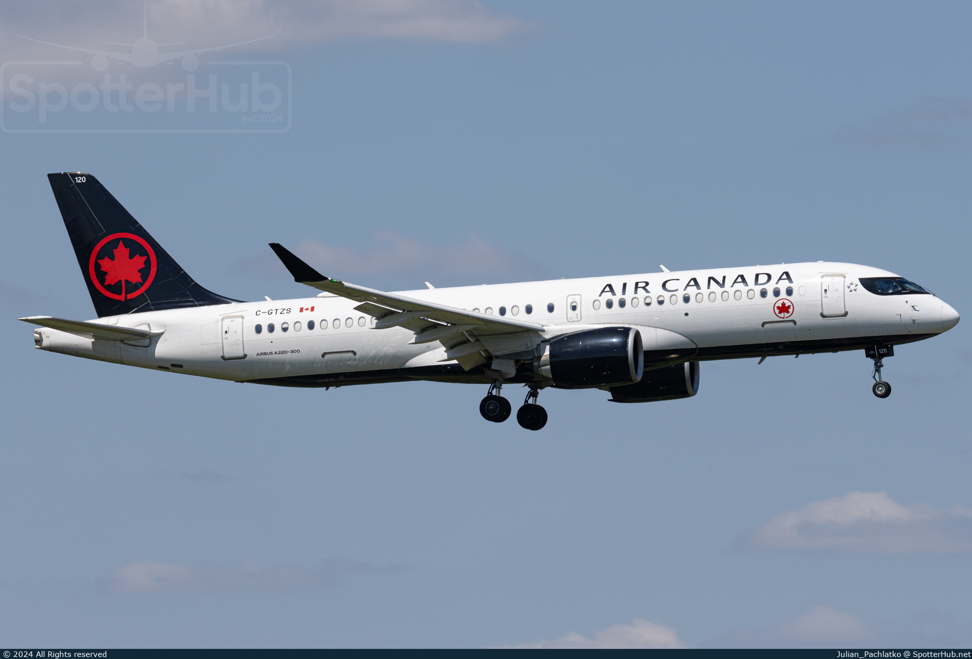 Photo of C-GTZS - Airbus A220-300 operated by Air Canada