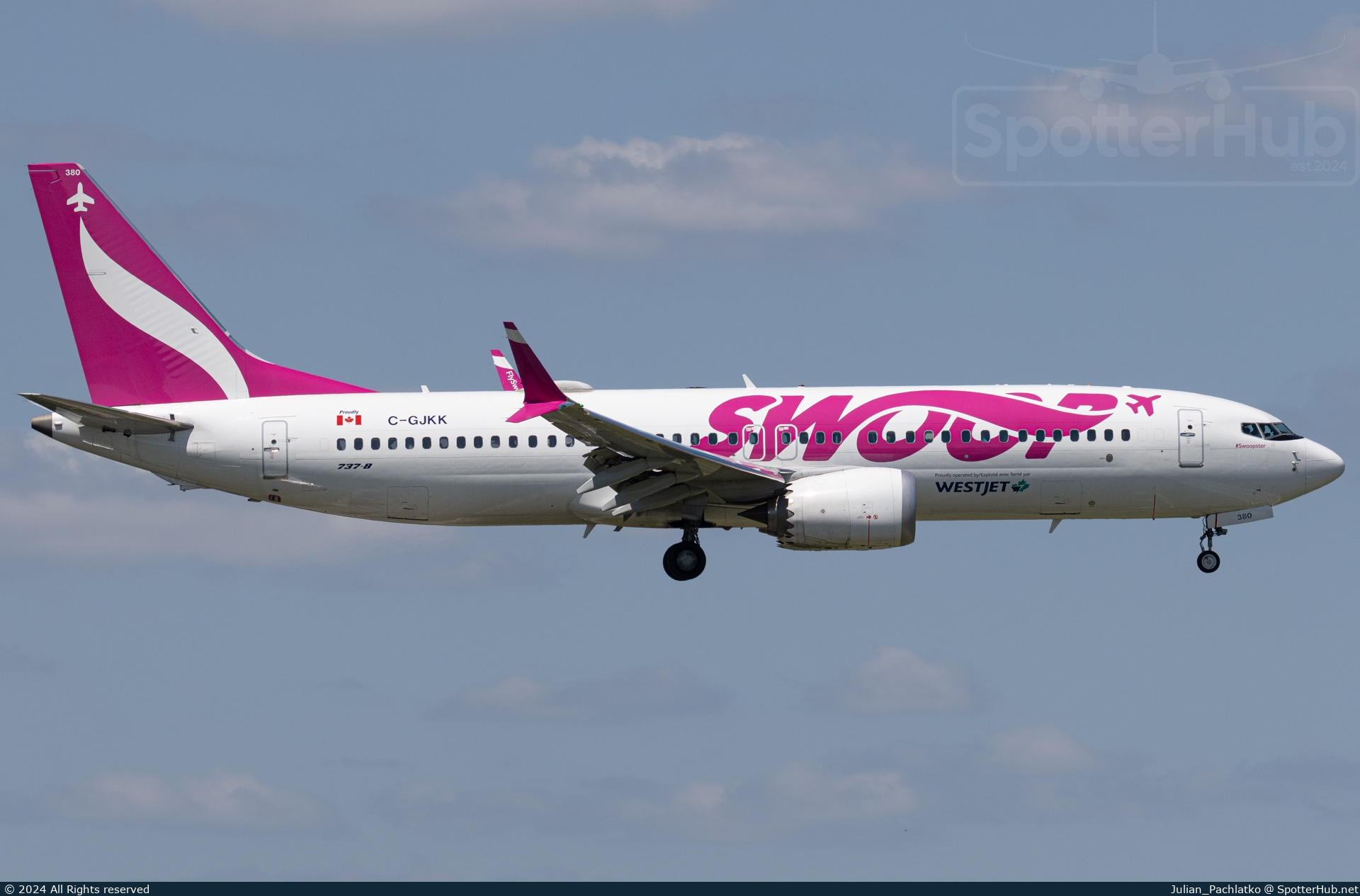 Photo of C-GJKK - Boeing 737 MAX 8 operated by WestJet Airlines