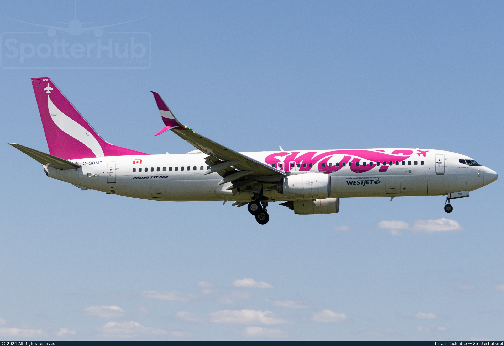 Photo of C-GDMP - Boeing 737-8CT operated by WestJet Airlines