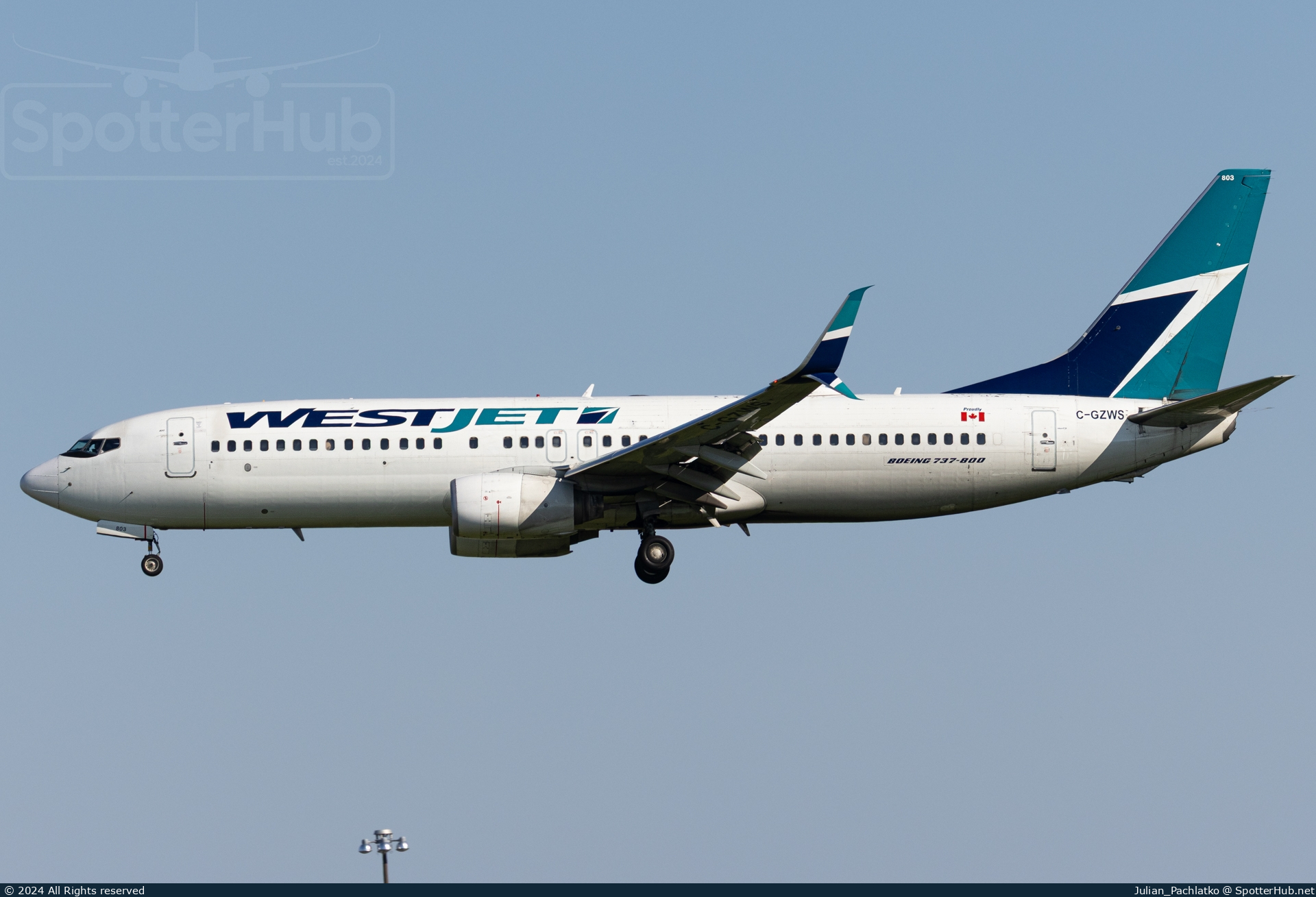 Photo of C-GZWS - Boeing 737-8CT operated by WestJet Airlines