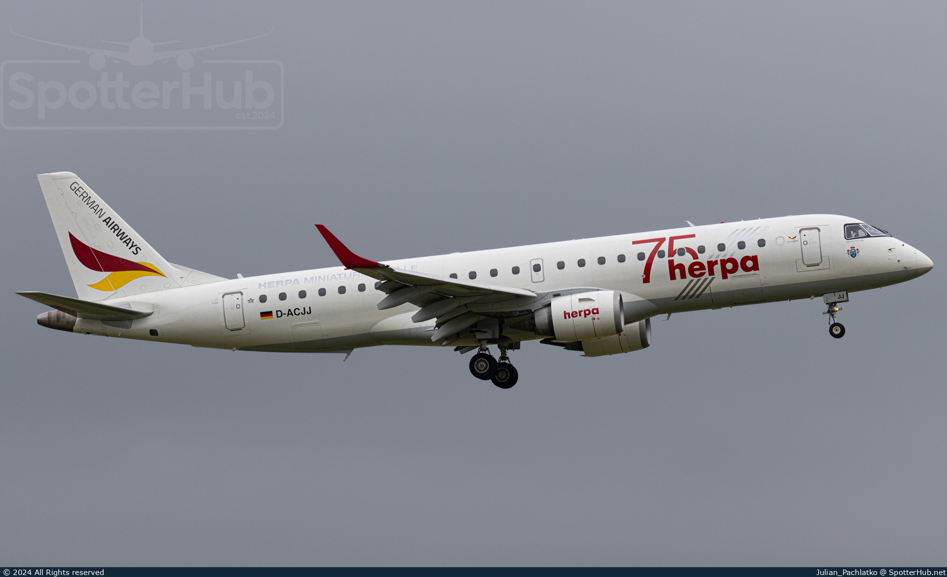 Photo of D-ACJJ - Embraer ERJ-190LR operated by German Airways
