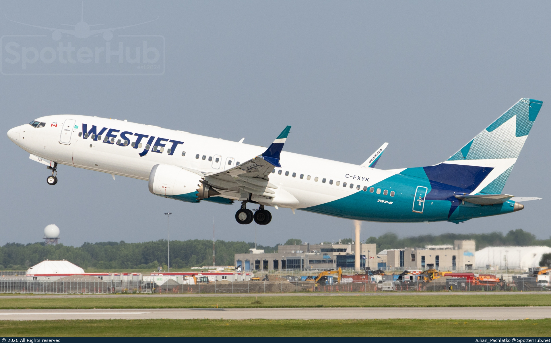 Photo of C-FXYK - Boeing 737 MAX 8 operated by WestJet Airlines