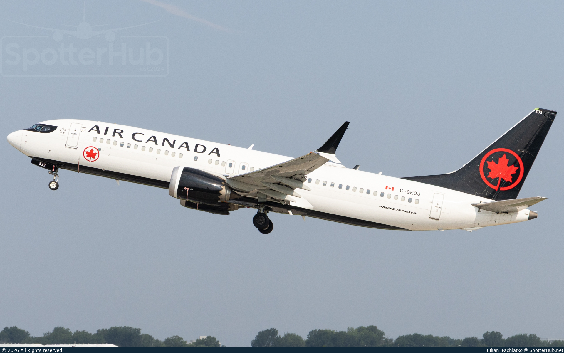 Photo of C-GEOJ - Boeing 737 MAX 8 operated by Air Canada