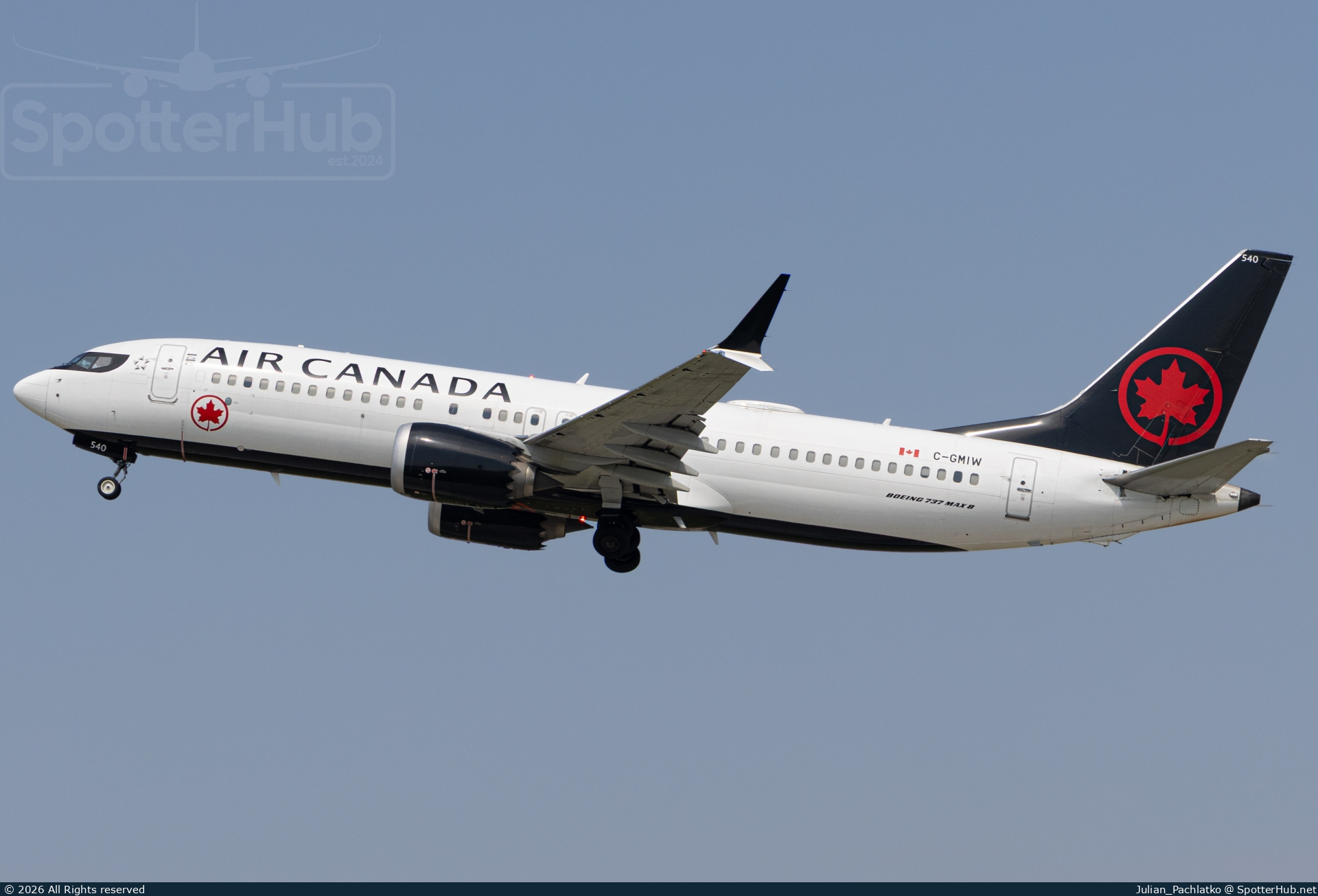Photo of C-GMIW - Boeing 737 MAX 8 operated by Air Canada