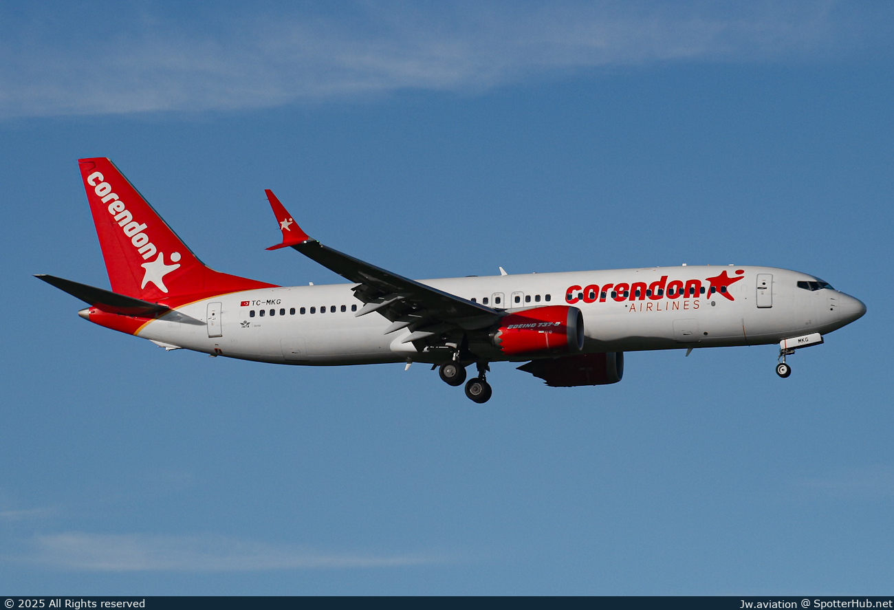 Photo of TC-MKG - Boeing 737 MAX 8 operated by Corendon Airlines
