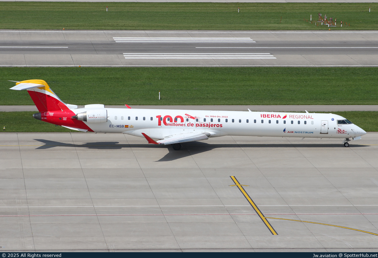 Photo of EC-MSB - Bombardier CRJ-1000 operated by Iberia Regional (opb Air Nostrum)