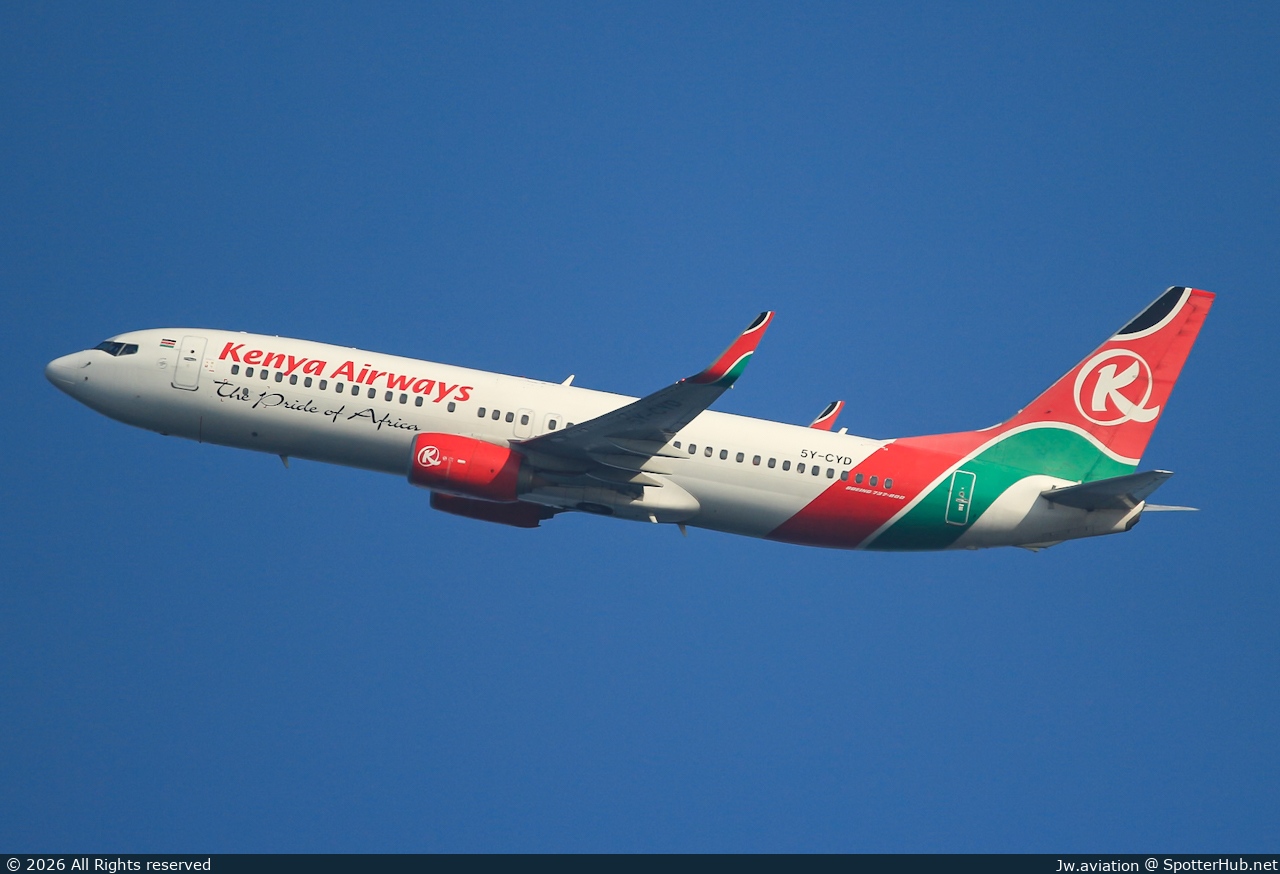 Photo of 5Y-CYD - Boeing 737-8HX operated by Kenya Airways