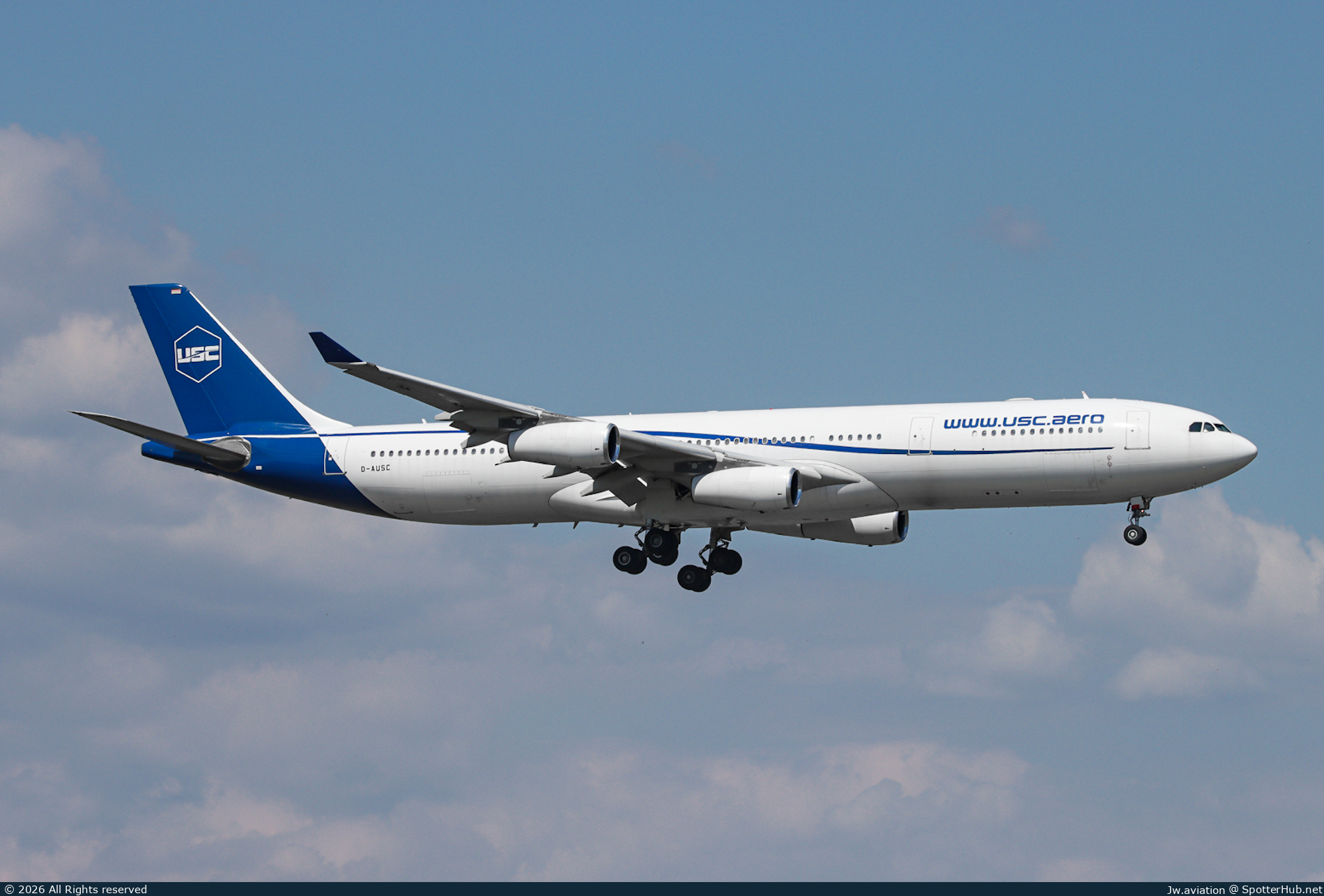Photo of D-AUSC - Airbus A340-313 operated by Universal Sky Carrier