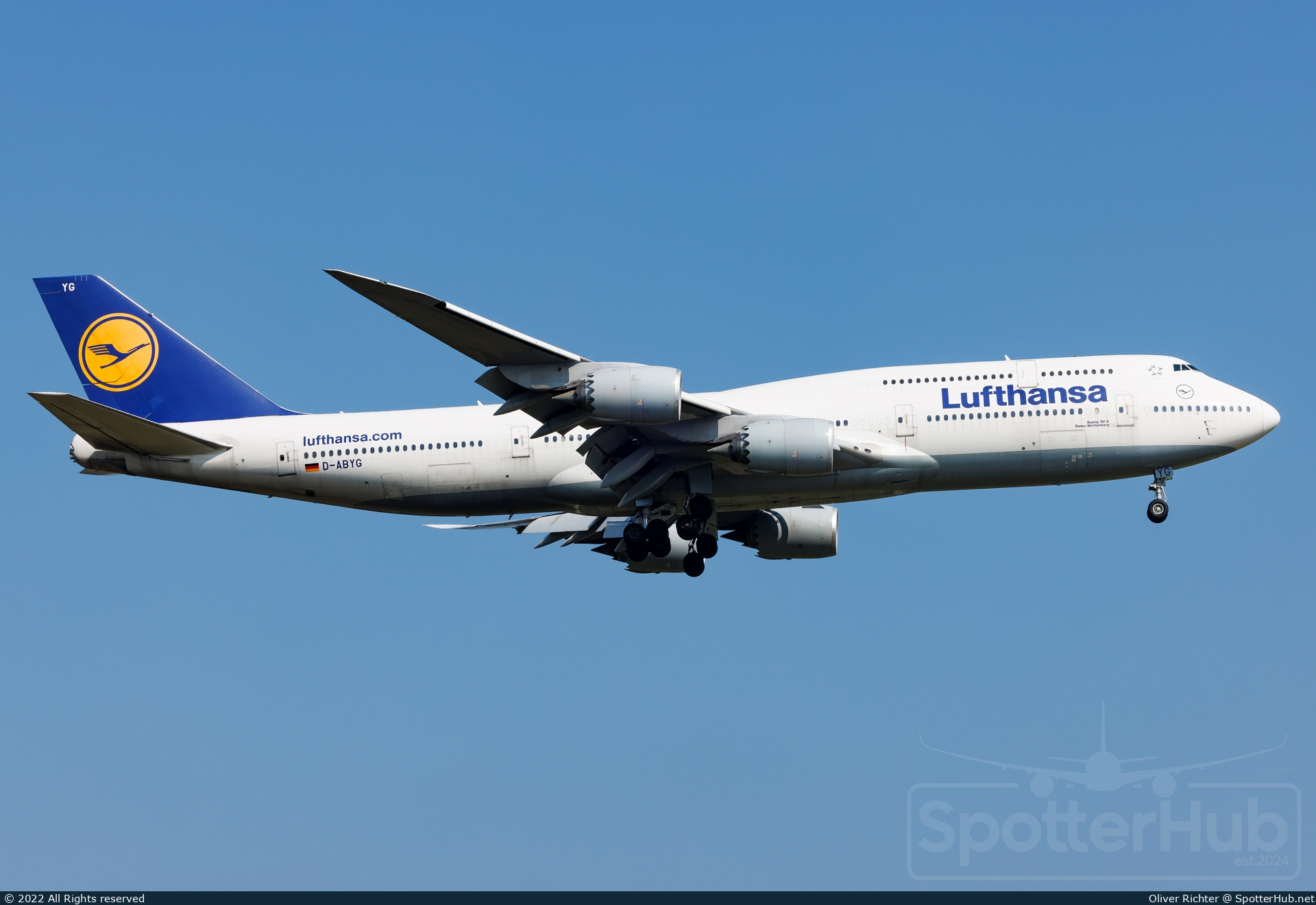 Photo of D-ABYG - Boeing 747-830 operated by Lufthansa