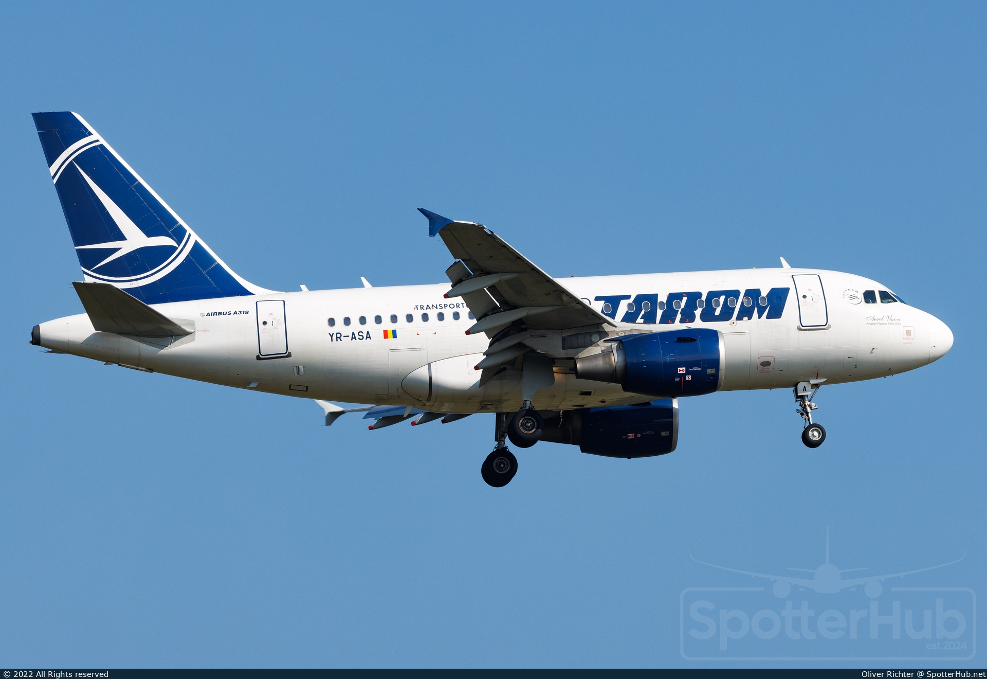 Photo of YR-ASA - Airbus A318-111 operated by Tarom - Romanian Air Transport