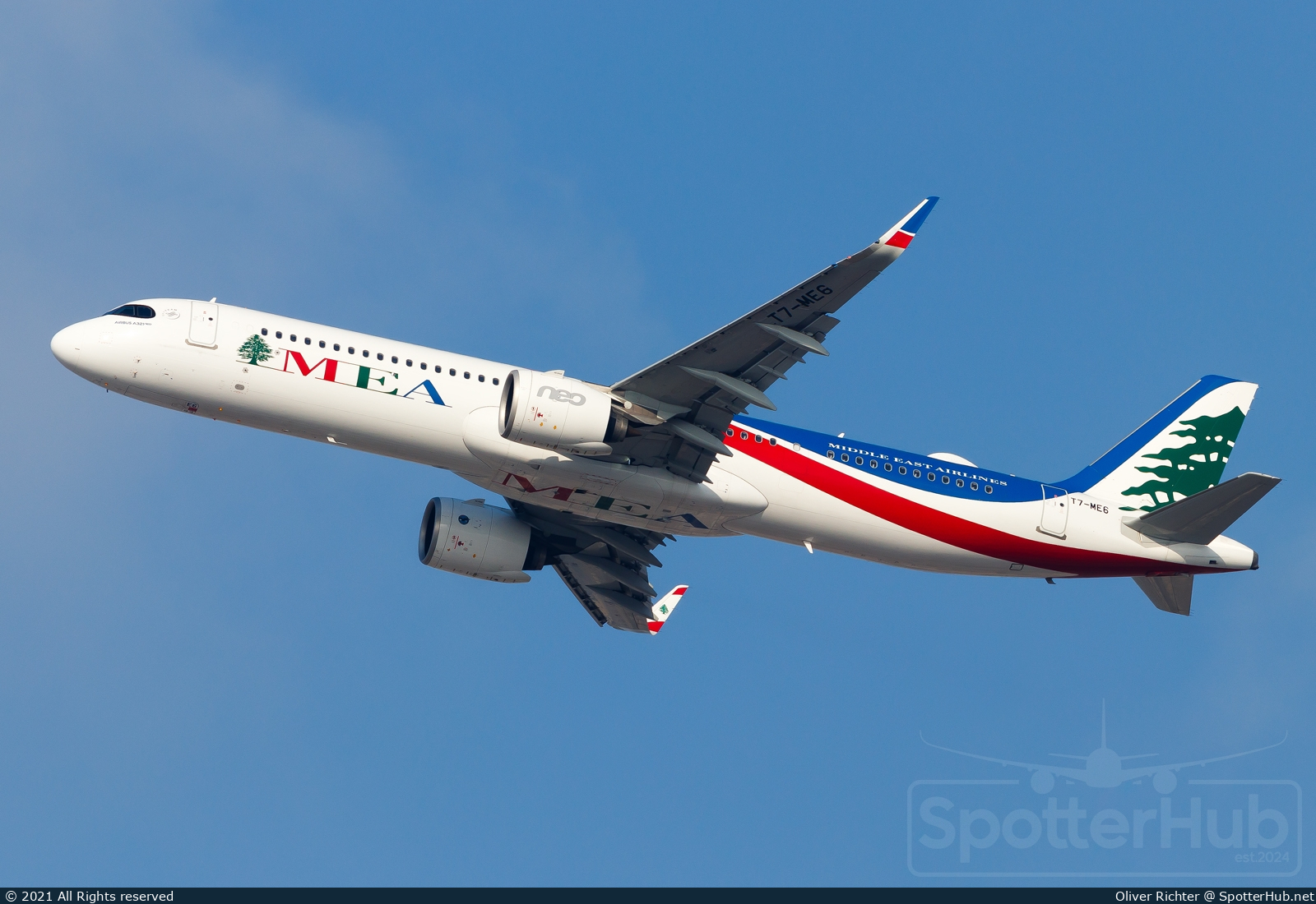 Photo of T7-ME6 - Airbus A321-271NX operated by MEA Middle East Airlines