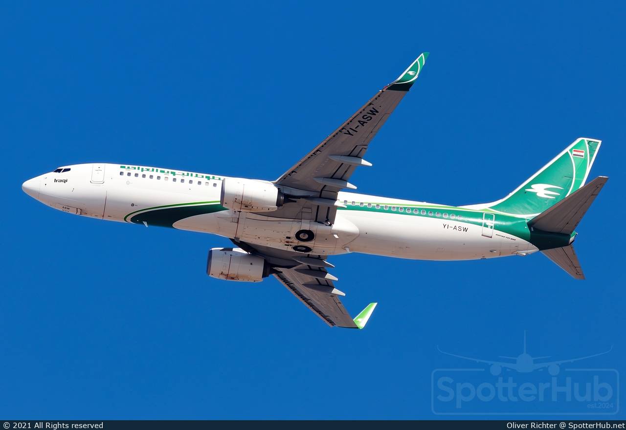 Photo of YI-ASW - Boeing 737-81Z operated by Iraqi Airways