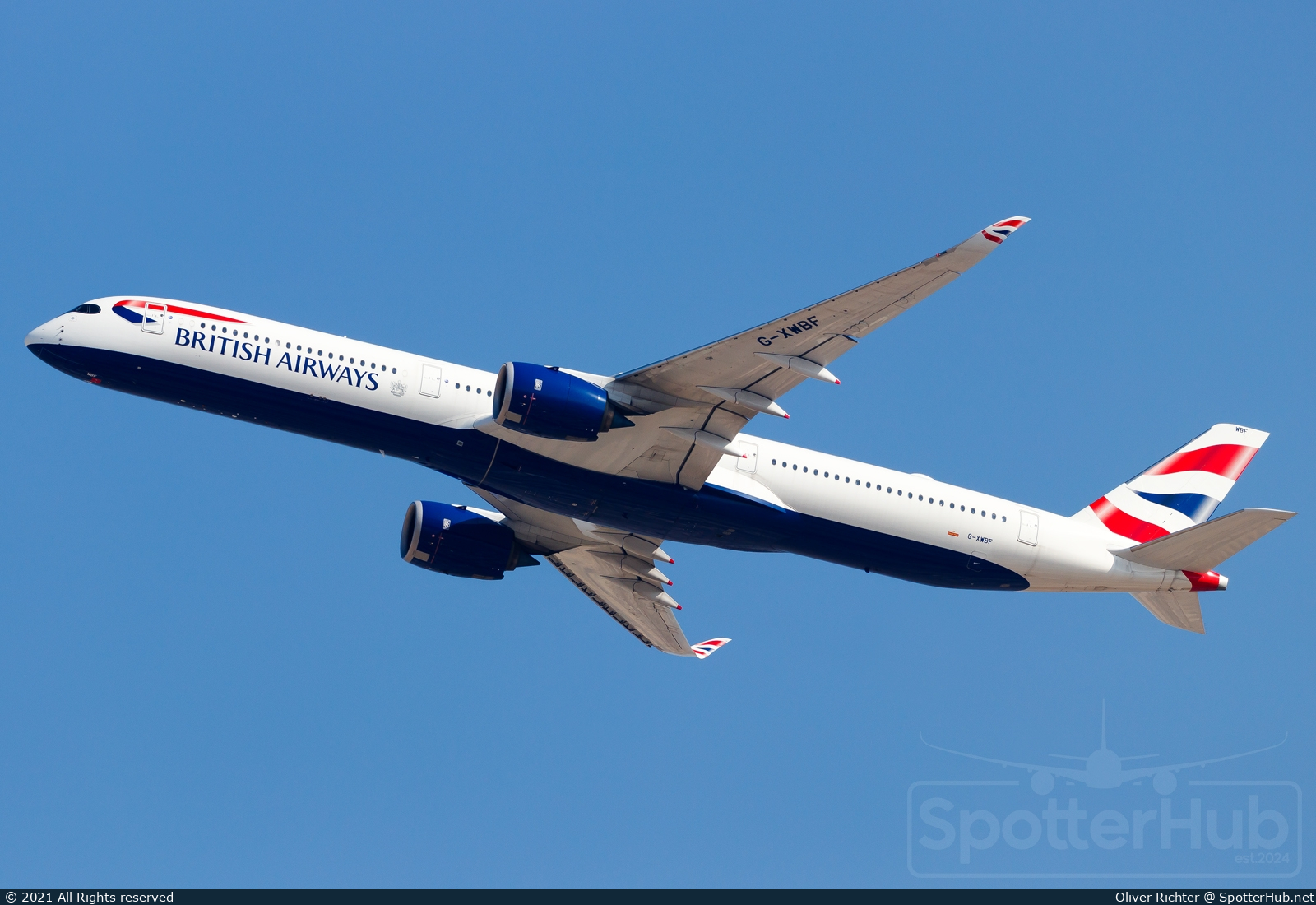 Photo of G-XWBF - Airbus A350-1041 operated by British Airways