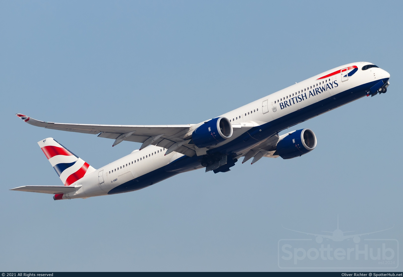 Photo of G-XWBF - Airbus A350-1041 operated by British Airways